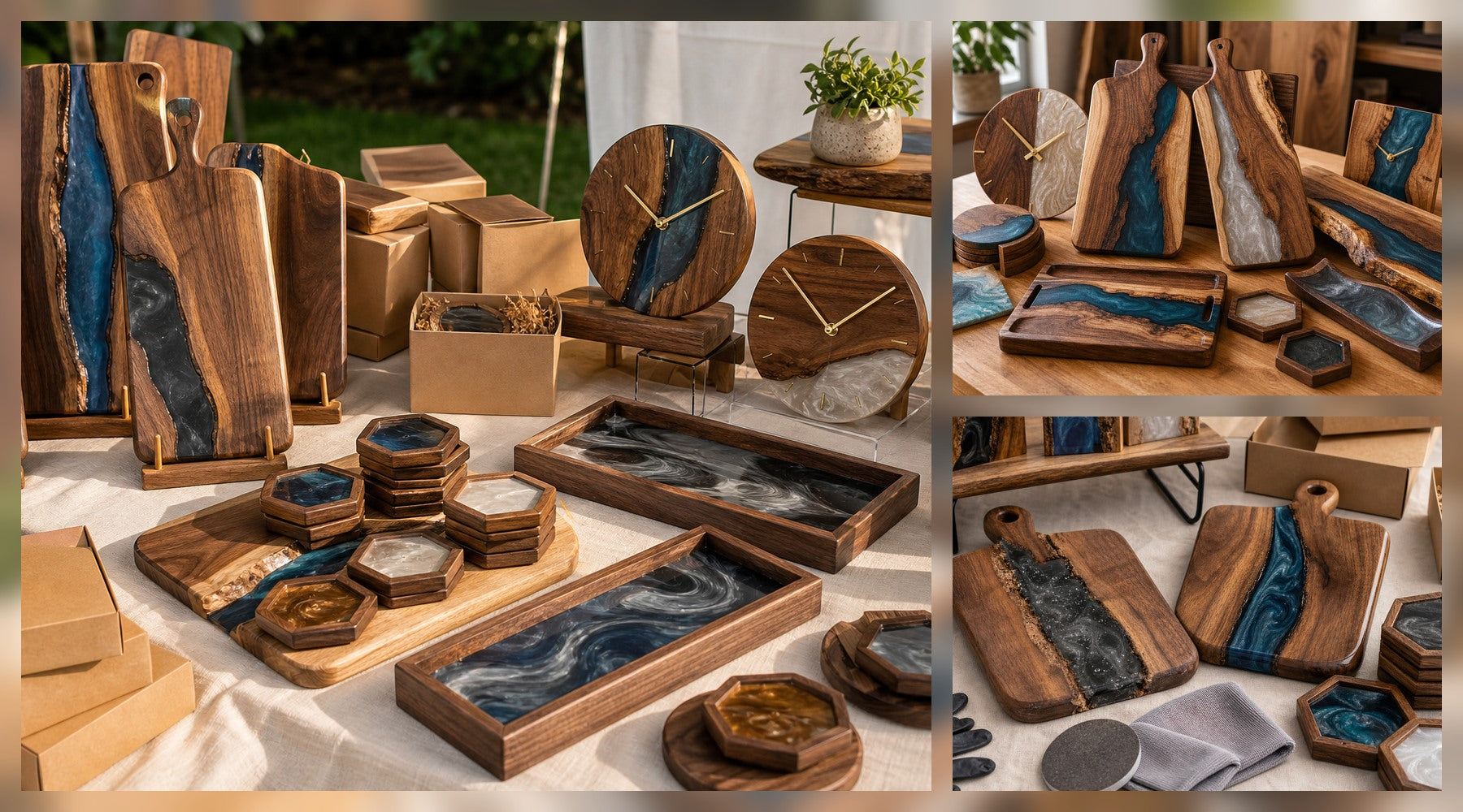 12 Woodworking Projects With Resin That Sell at Local Markets hero image for a Resin Society guide with realistic resin, epoxy, wood, tools, or finished project details.