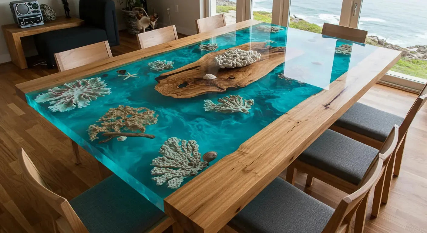How I Created an Underwater Epoxy Table That Looks Like It Came From the Reef