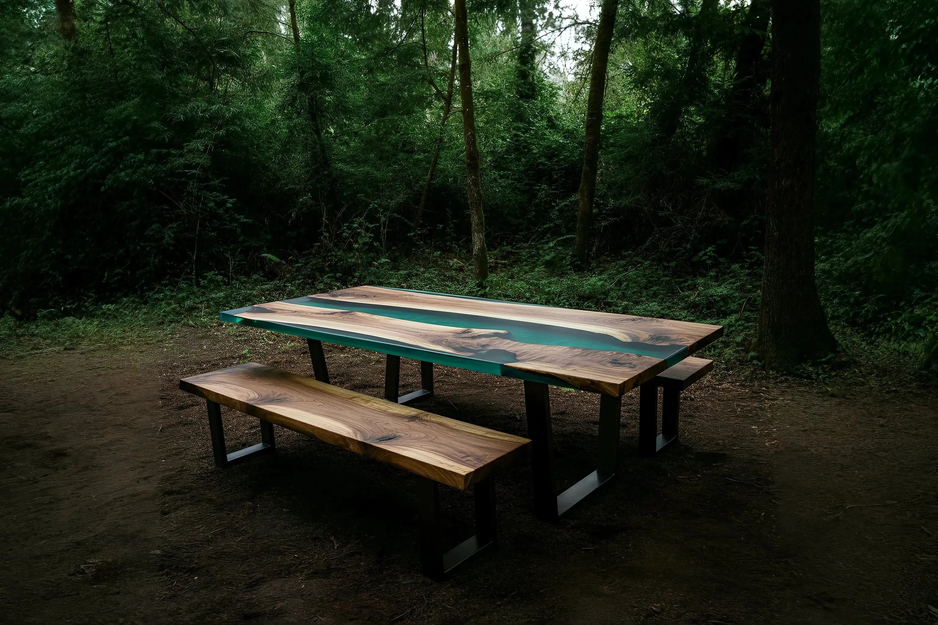 The Forest Never Left This Epoxy Table Collection