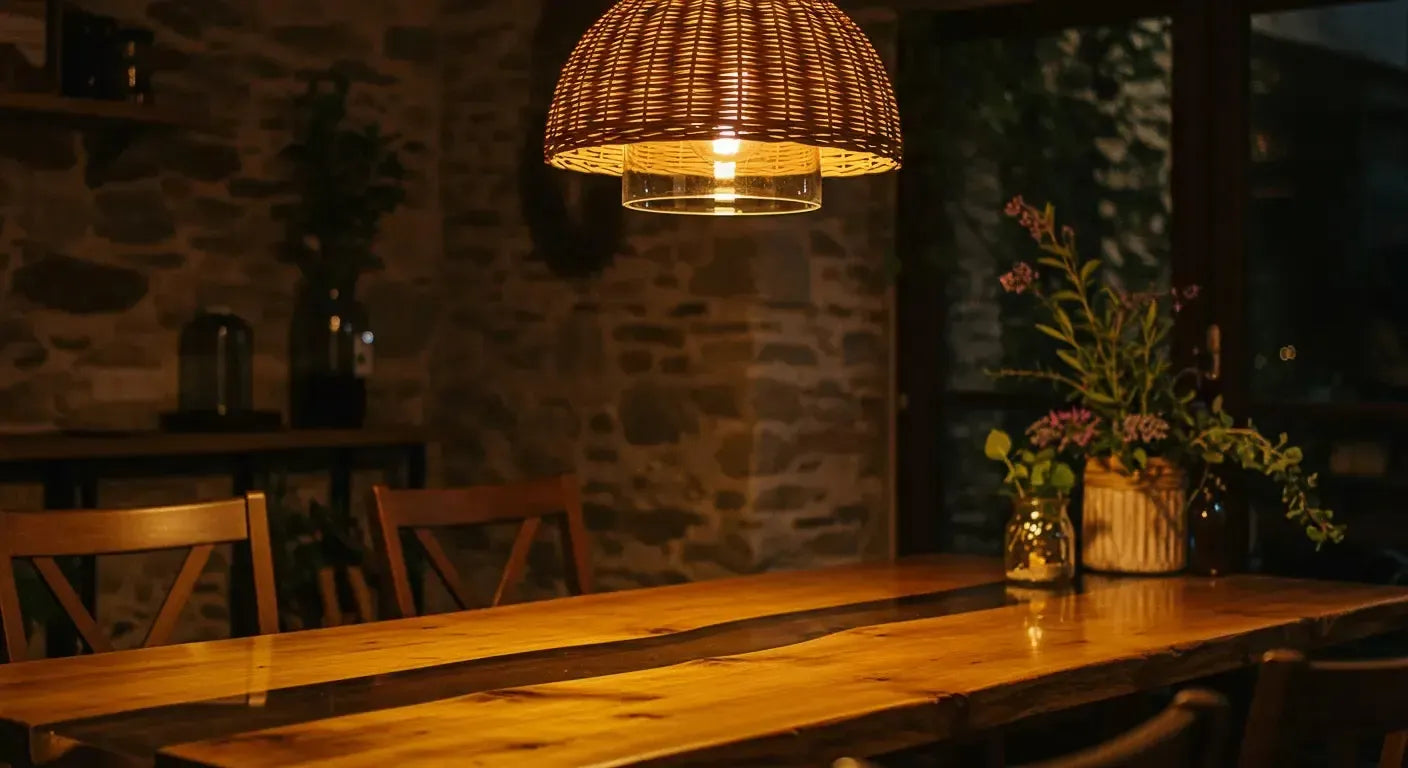 Barnhouse Dining Design with Epoxy Resin Accents