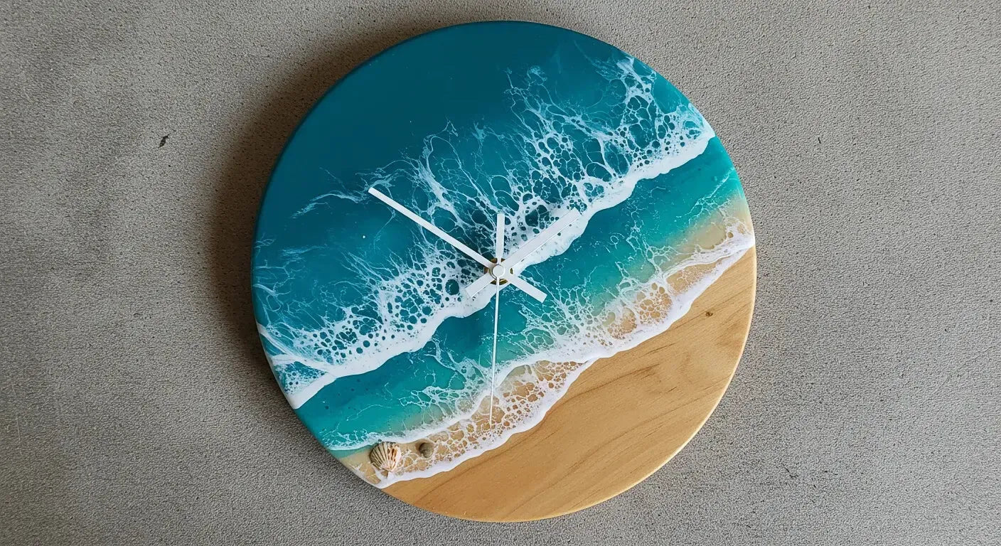 This Ocean Resin Clock Was a Total Experiment—Now It’s the Focal Point of My Wall