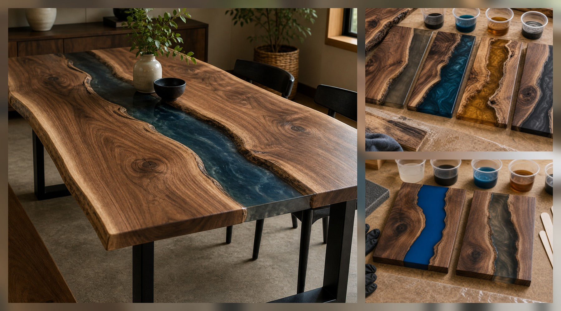 River Table Inspiration: Color Choices That Still Let the Wood Lead hero image for a Resin Society guide with realistic resin, epoxy, wood, tools, or finished project details.