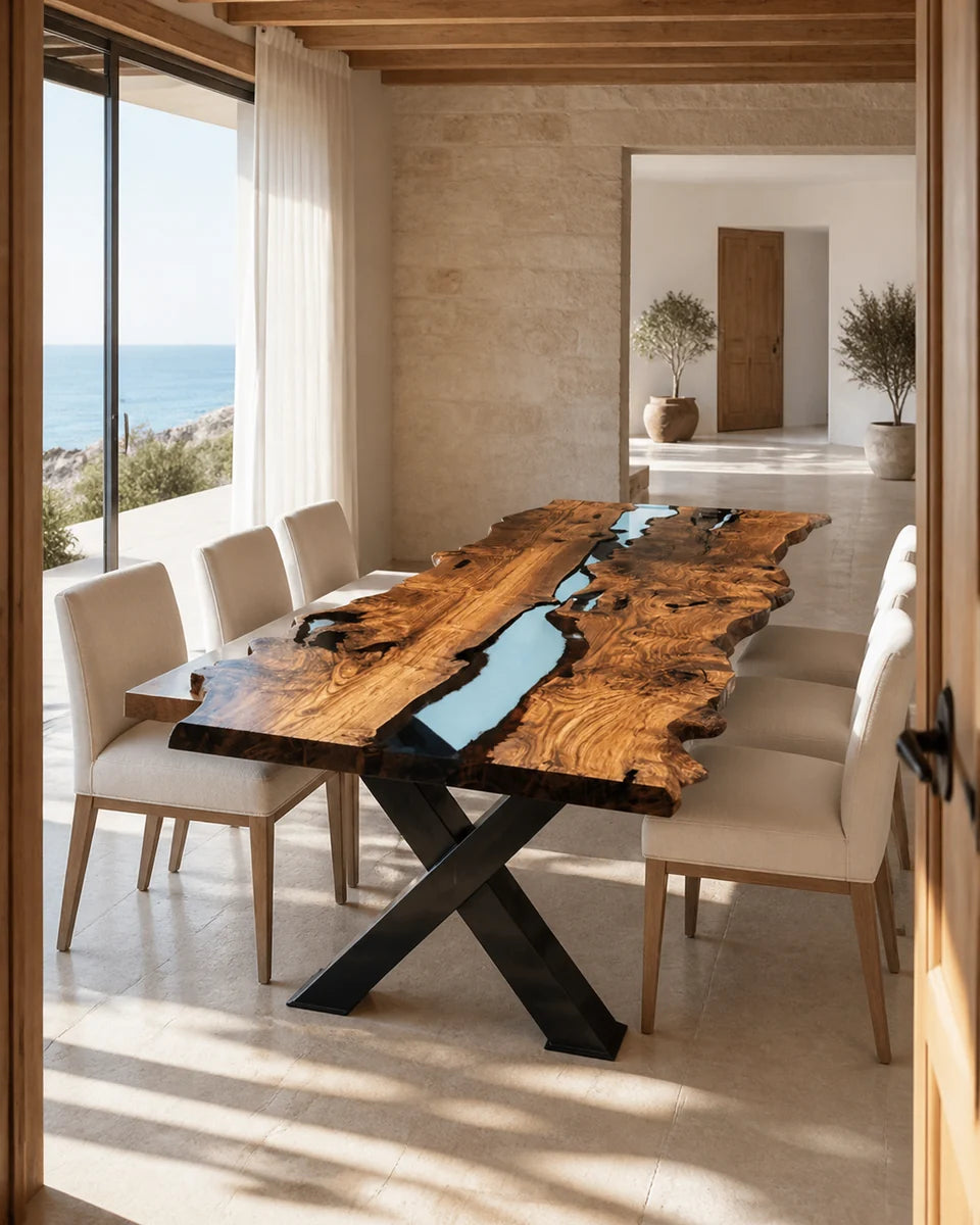 Epoxy River Tables styled collection scene at Resin Society