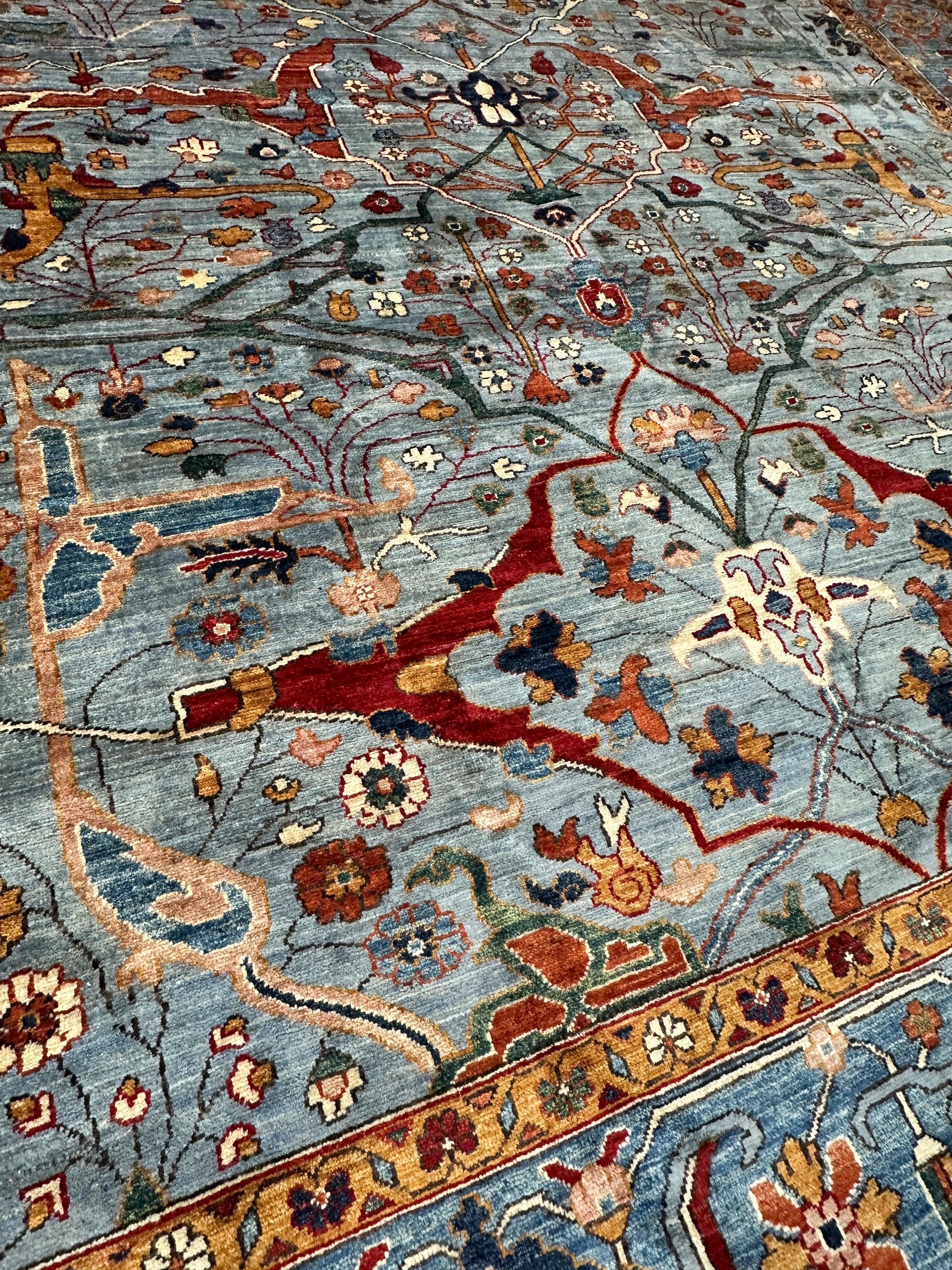 Hand-Knotted Trasitional Serapi Ghazni Wool Rug – 9’1” x 12’ – by Rugistan - product image 4 for Resin Society