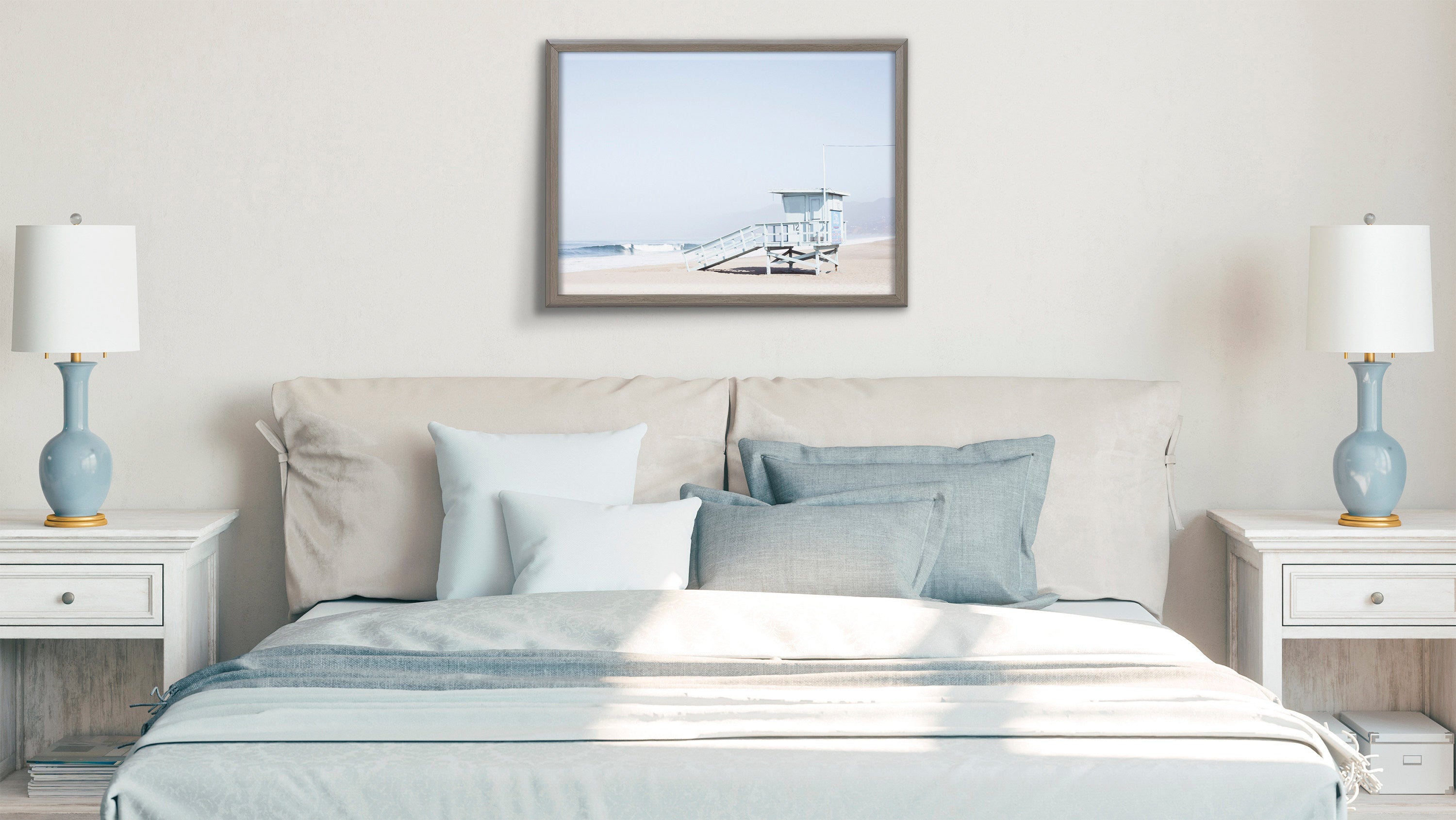 Blake Pale Blue Life Guard Tower Framed Printed Glass by Caroline Mint by kateandlaurel - product image 6 for Resin Society