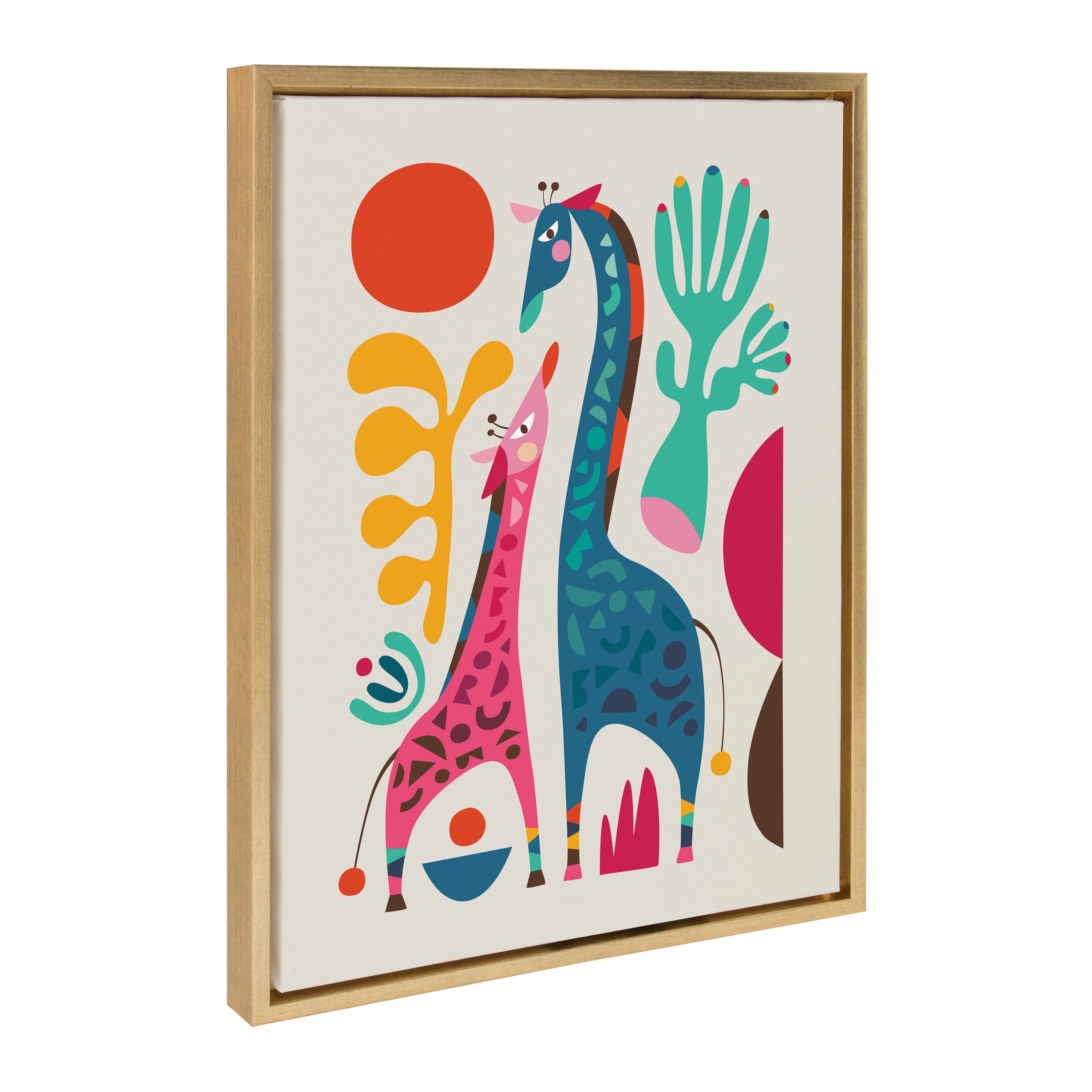 Sylvie Giraffe Love Framed Canvas