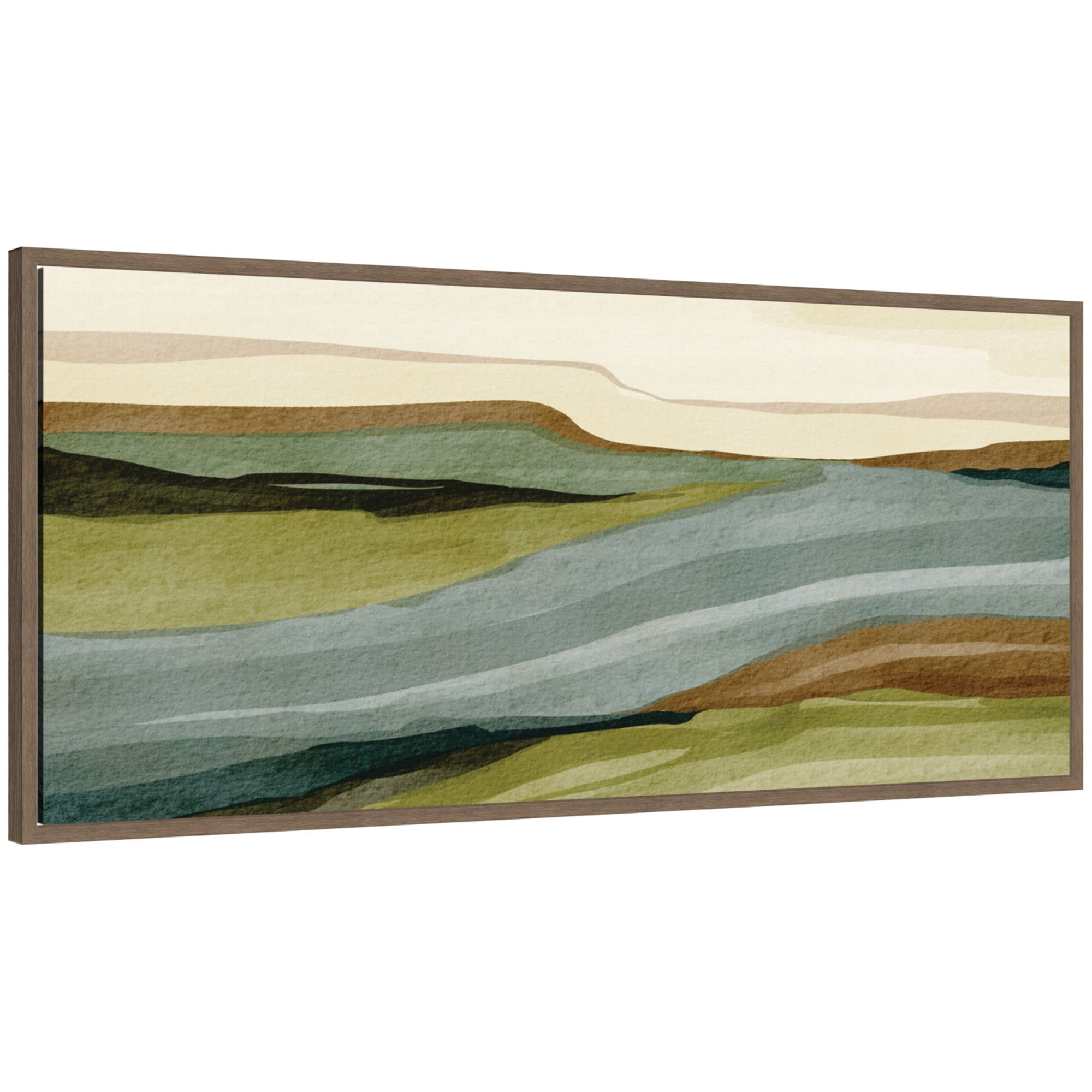 Framed canvas wall art titled Natures Charm l Panel by Nikita Jariwala, showing a natural motif in walnut brown Sylvie frame