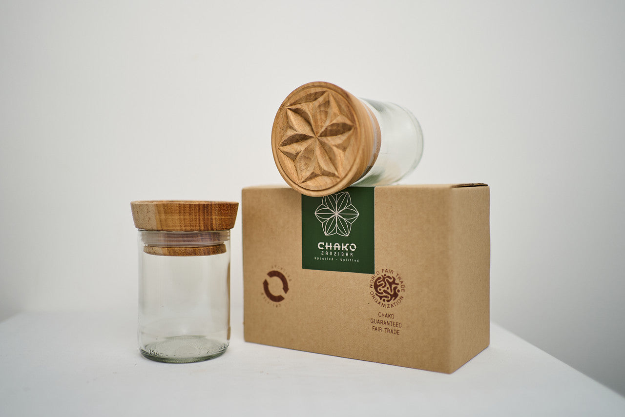 Hiliki Jar - Clear - Large (set of 2) by Mbare Ltd - product image 3 for Resin Society