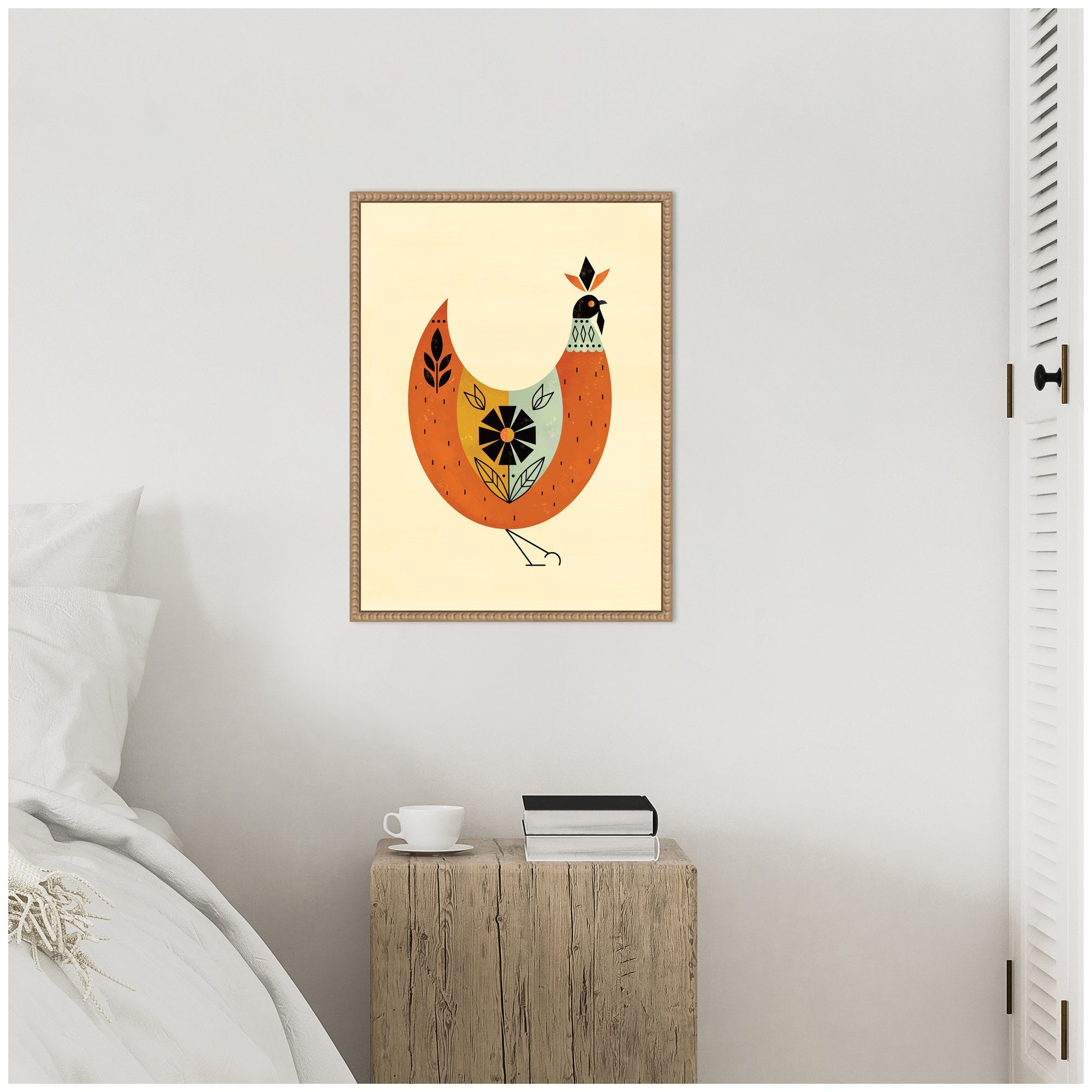 Sylvie Spring Chicken Framed Canvas by Amber Leaders