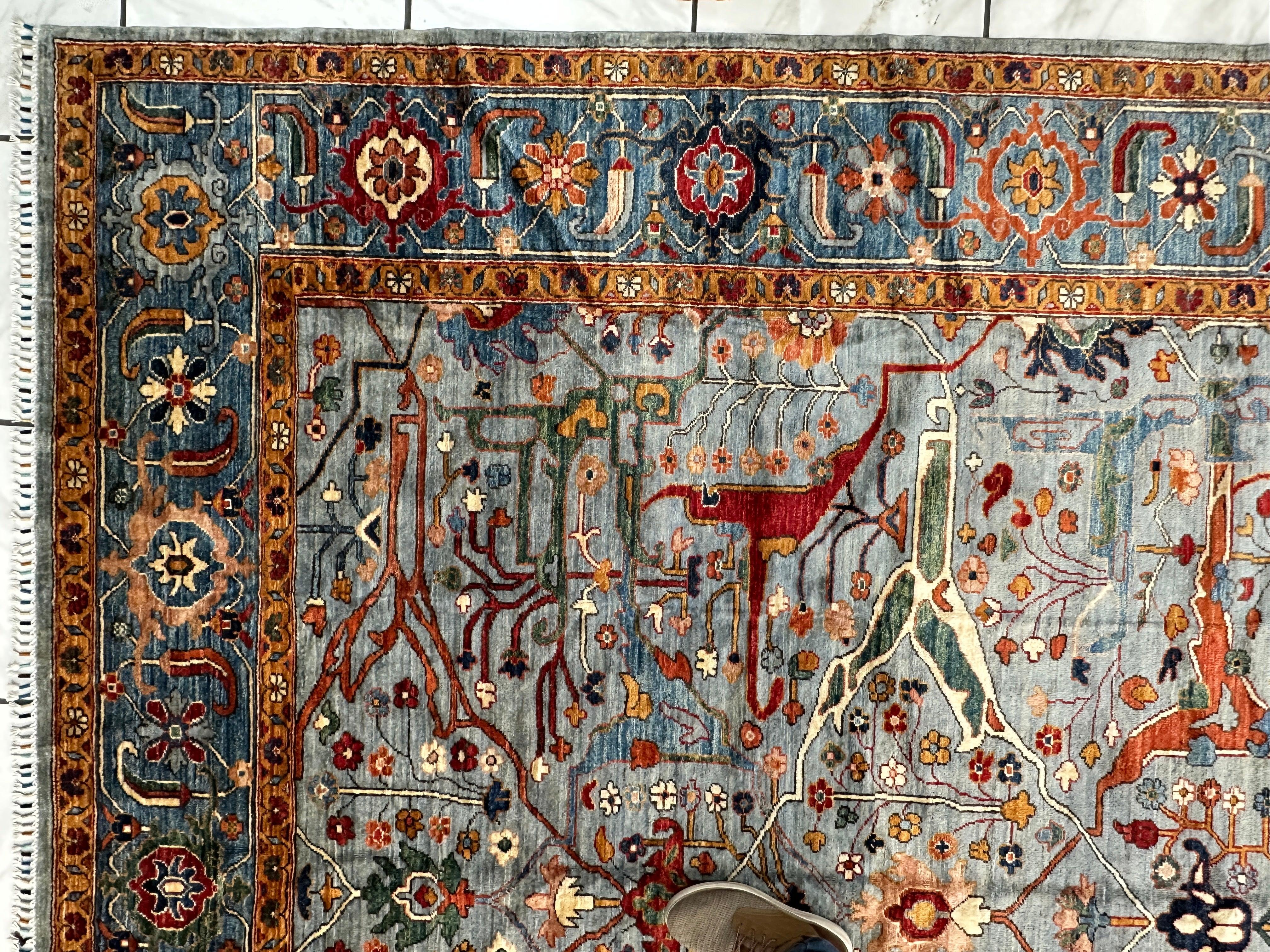Hand-Knotted Trasitional Serapi Ghazni Wool Rug – 9’1” x 12’ – by Rugistan - product image 9 for Resin Society