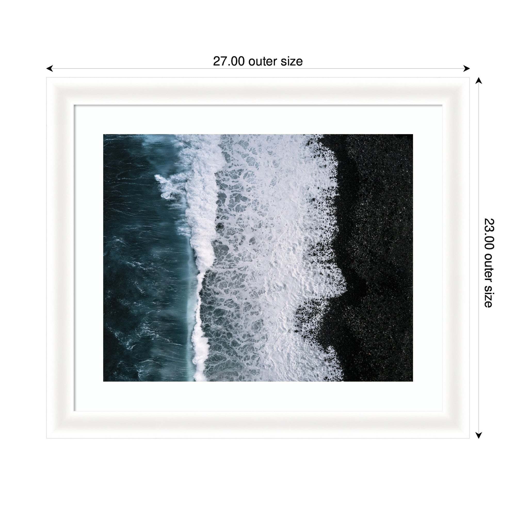 Framed Art Ocean Waves on the Black Beach in Iceland by Michael Schauer