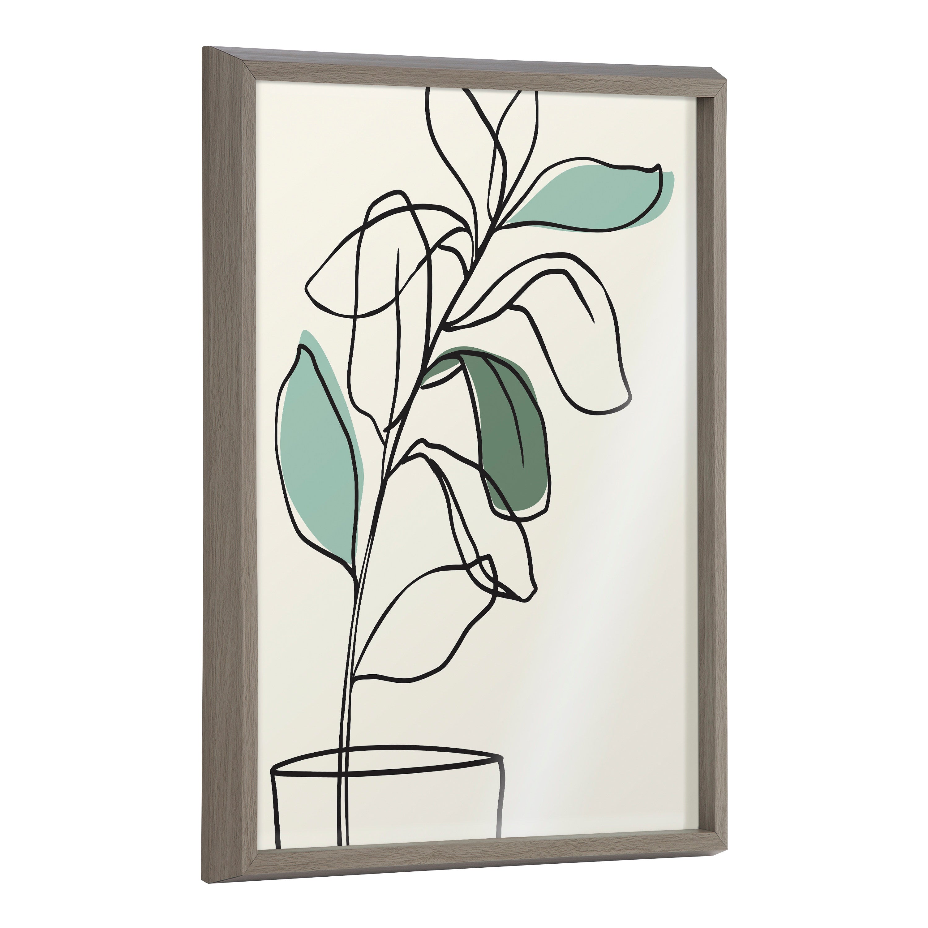 Blake Tranquil Fiddle Leaf Framed Printed Glass by Elizabeth Silver by kateandlaurel - main product image for Resin Society