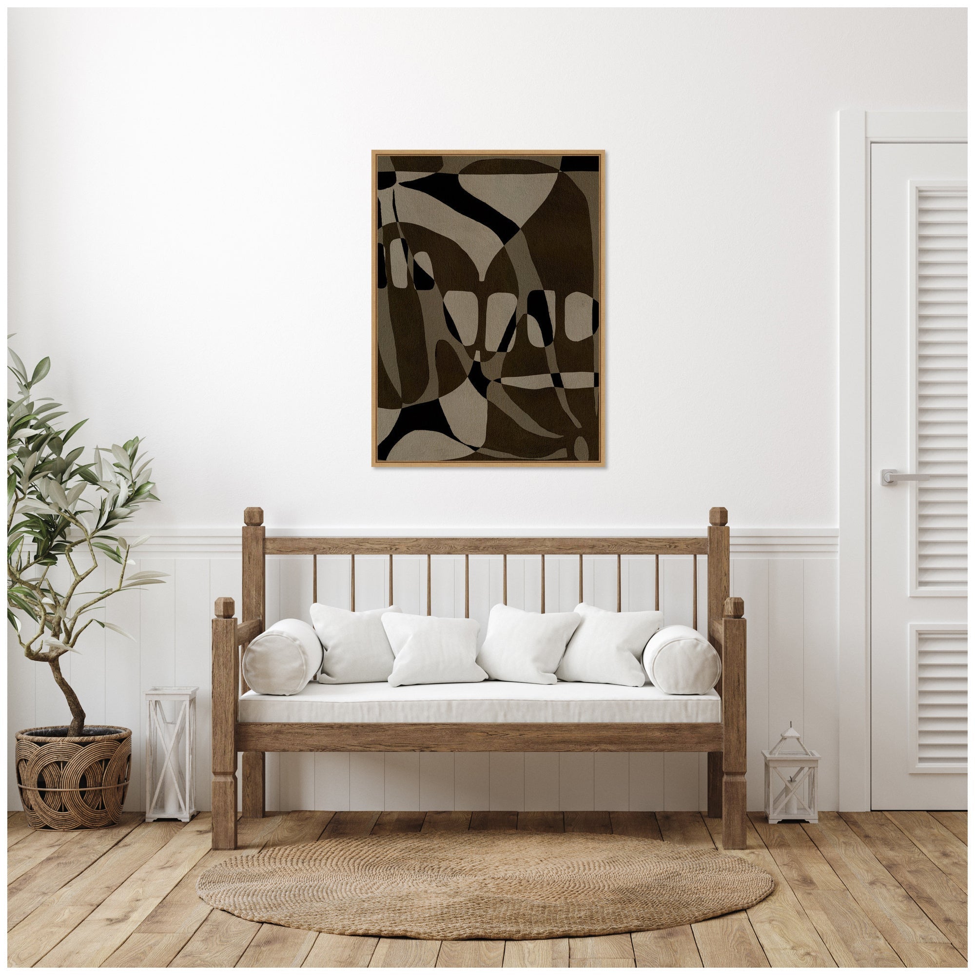 Sylvie Contour 1 Framed Canvas by Shatha Al Dafai