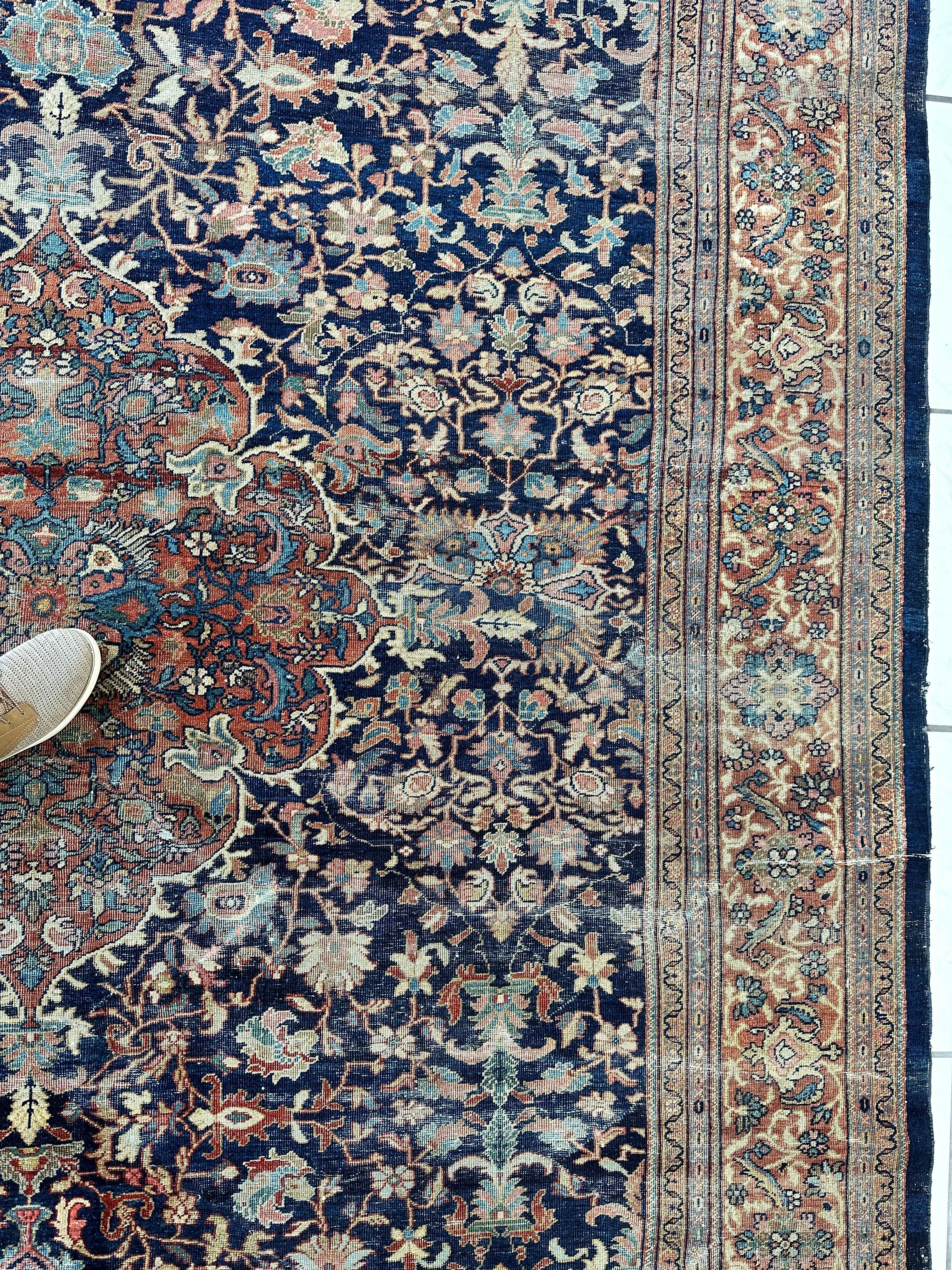 Antique Persian Mahal Rug 8’3”x12’ - Circa 1900 Treasure by Rugistan - product image 12 for Resin Society