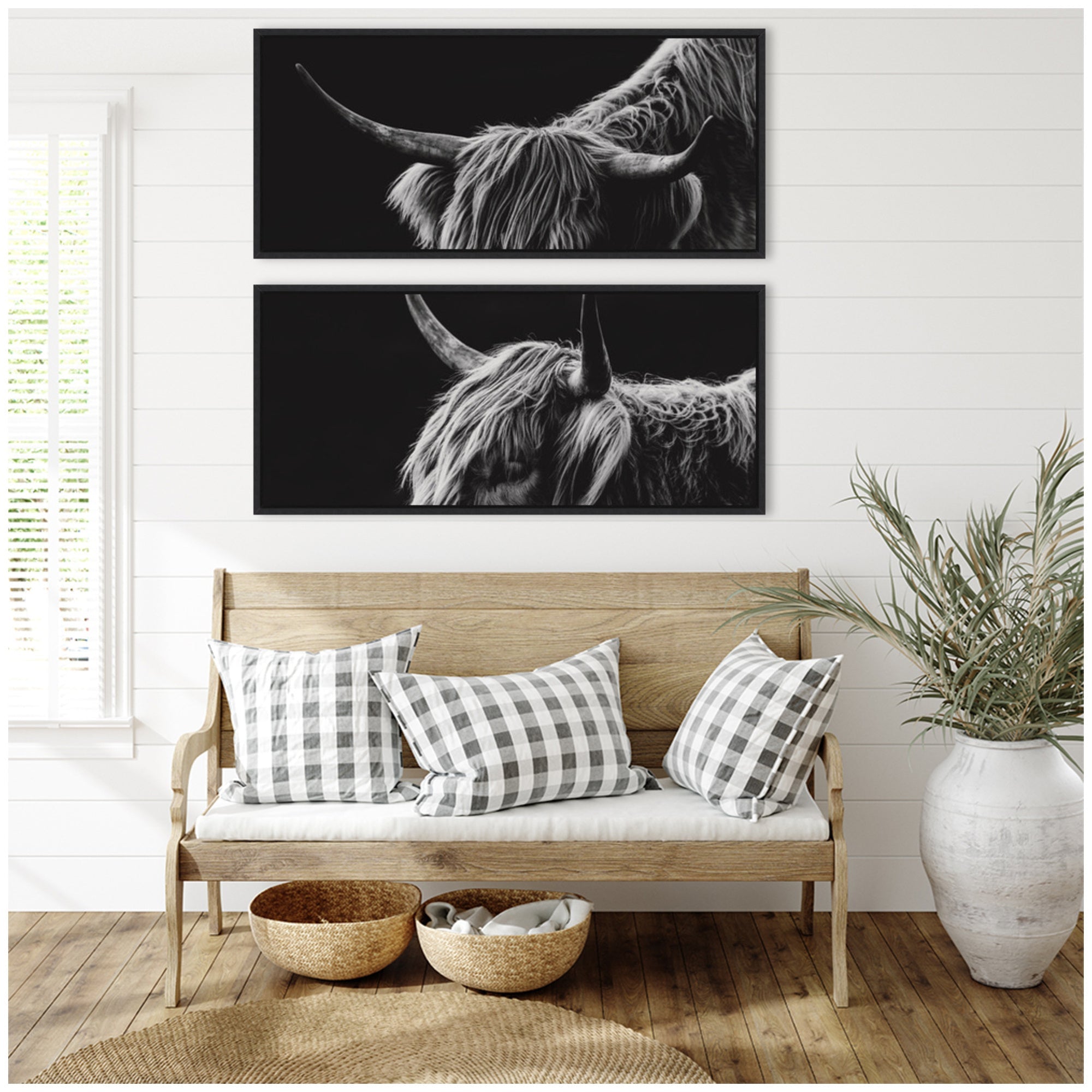 Scottish Highland Panel 2 Piece Framed Canvas Wall Art Set by Crystal Lynn Collins