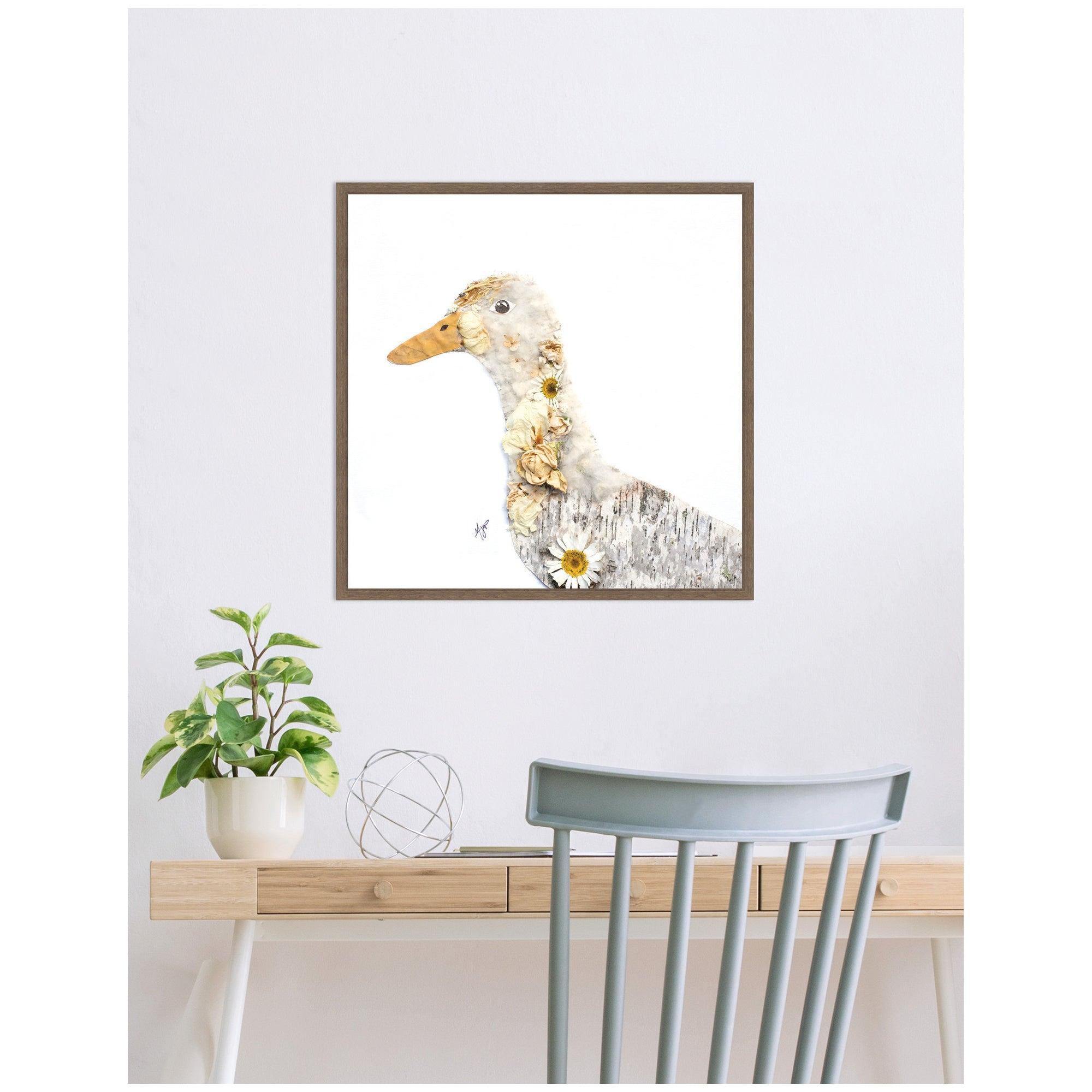 Duck No.
1 by Madeline Jeppesen Framed Canvas Wall Art Print