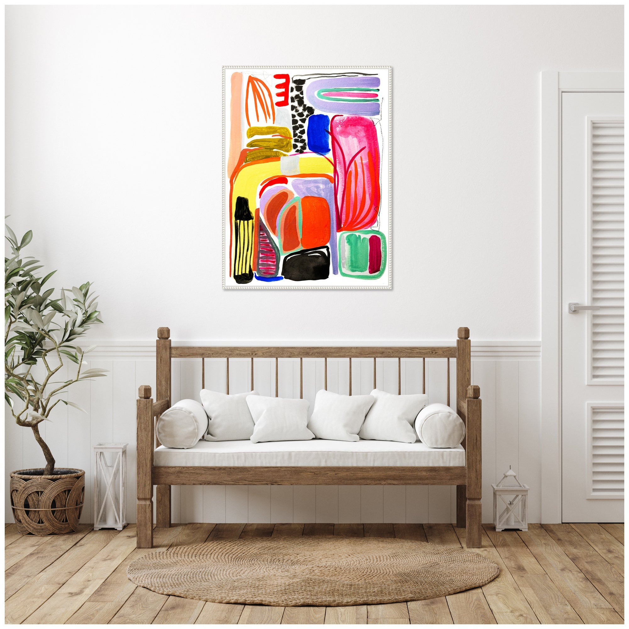 Sylvie Abstract 08 Framed Canvas by Emma Daisy