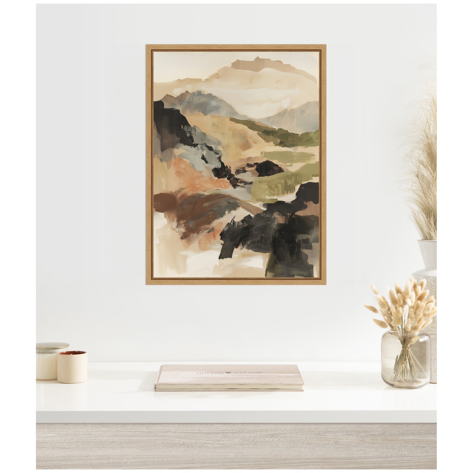 Sylvie Tonal Mountains II Framed Canvas by Amy Lighthall