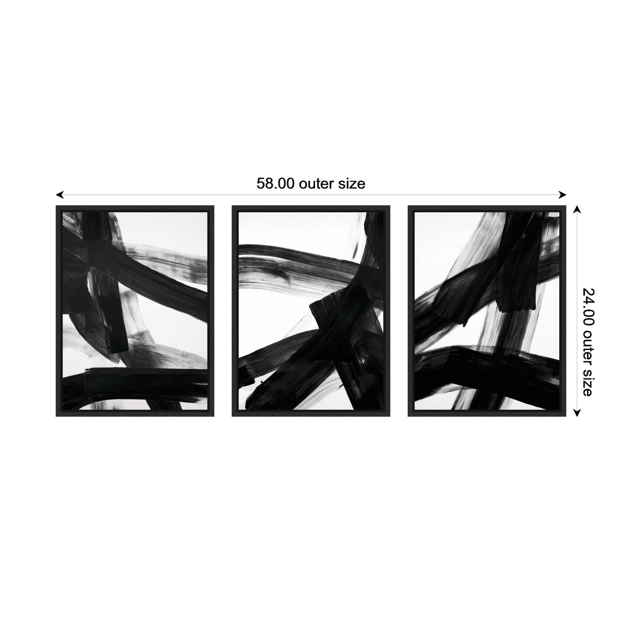 Black Mark No.
1, No.
2, & No.
3 3 Piece Framed Canvas Wall Art Set by Amy Lighthall