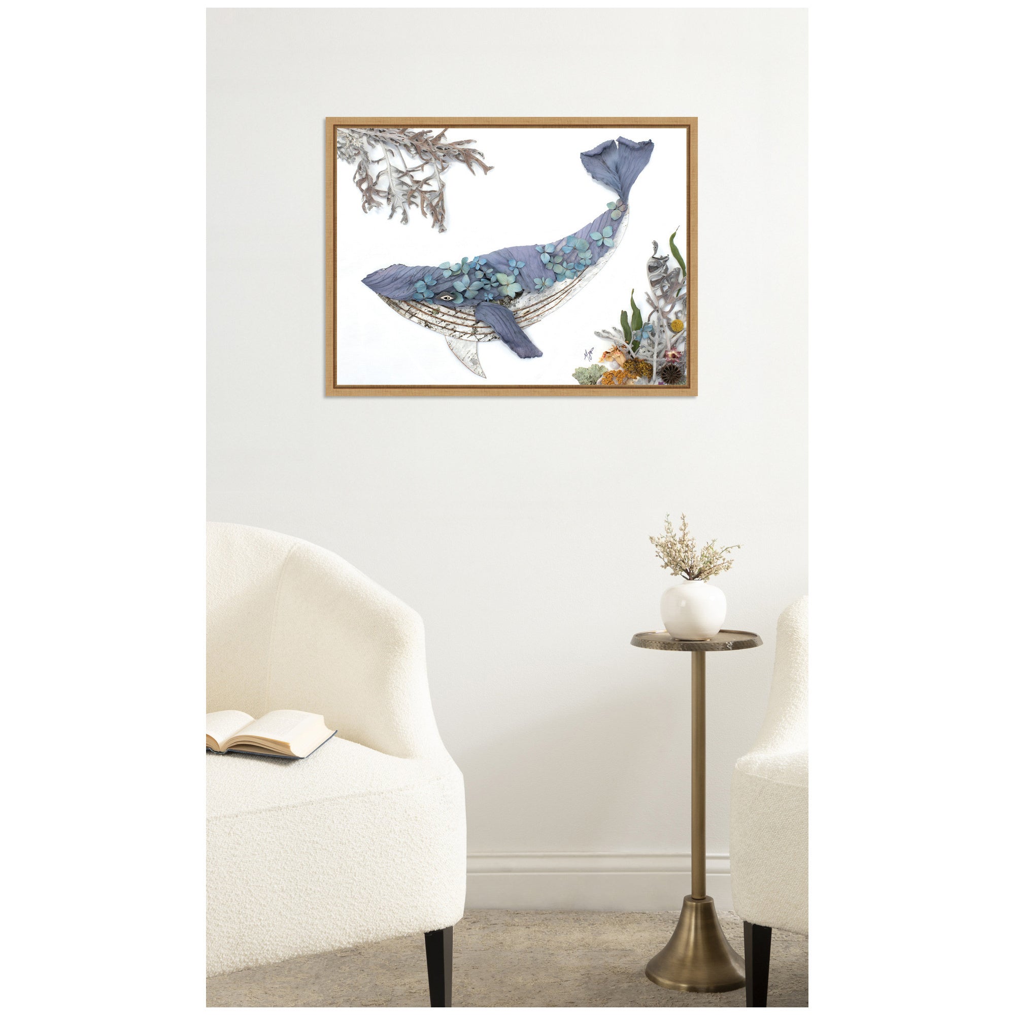 Whale by Madeline Jeppesen Framed Canvas Wall Art Print