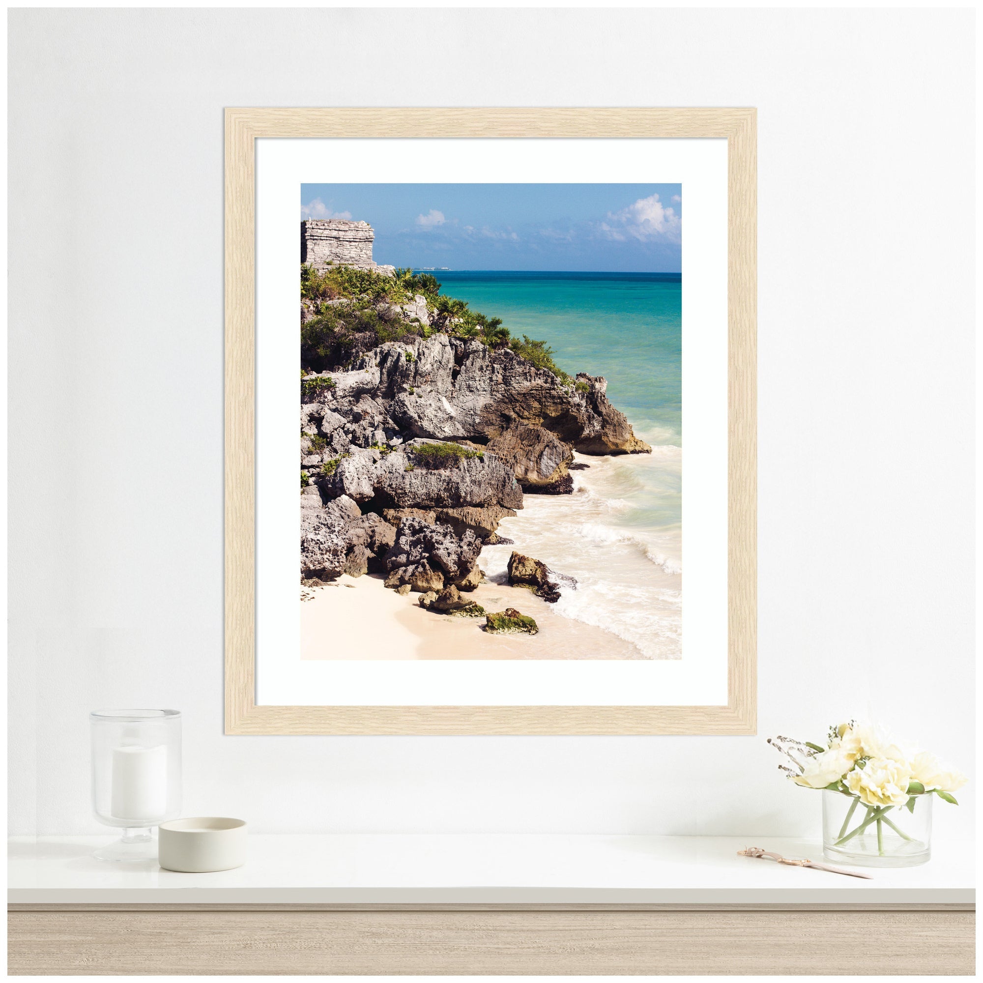 Framed Art Tulum Ruins Mexico Seascape by Stephanie Klatt
