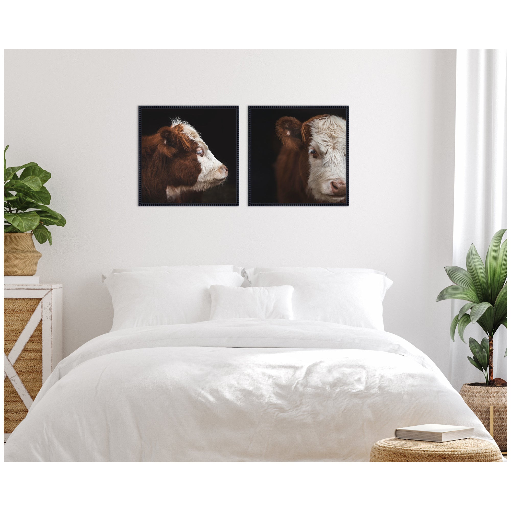 Cow Close 2 Piece Framed Canvas Wall Art Set by Emiko and Mark Franzen F2 Images