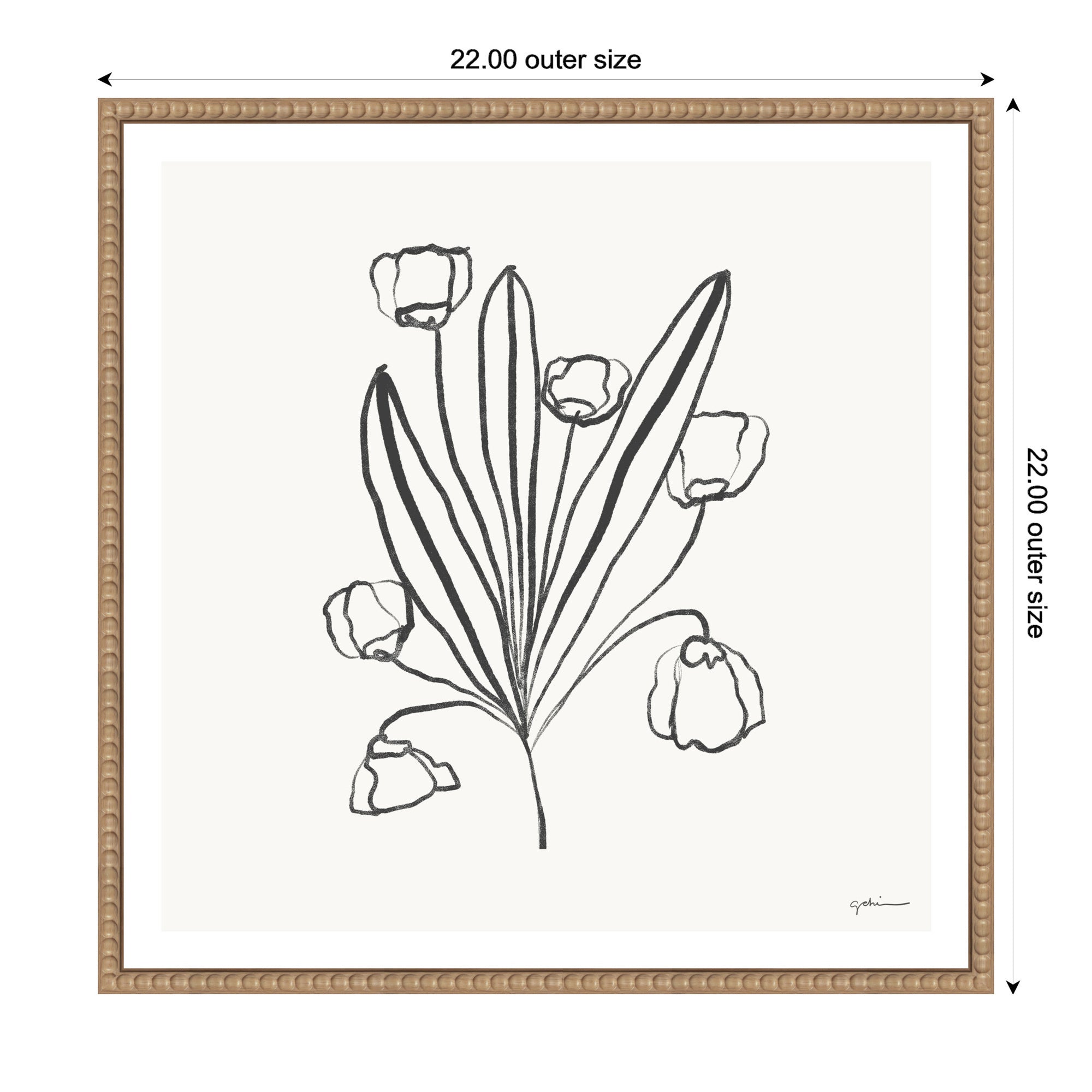 Floral Bouquet by Gabrielly Guedes Framed Canvas Wall Art Print