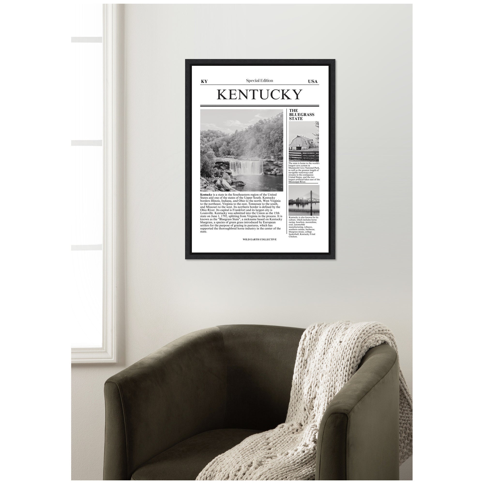 Kentucky Article by Megan Ryan Framed Canvas Wall Art Print