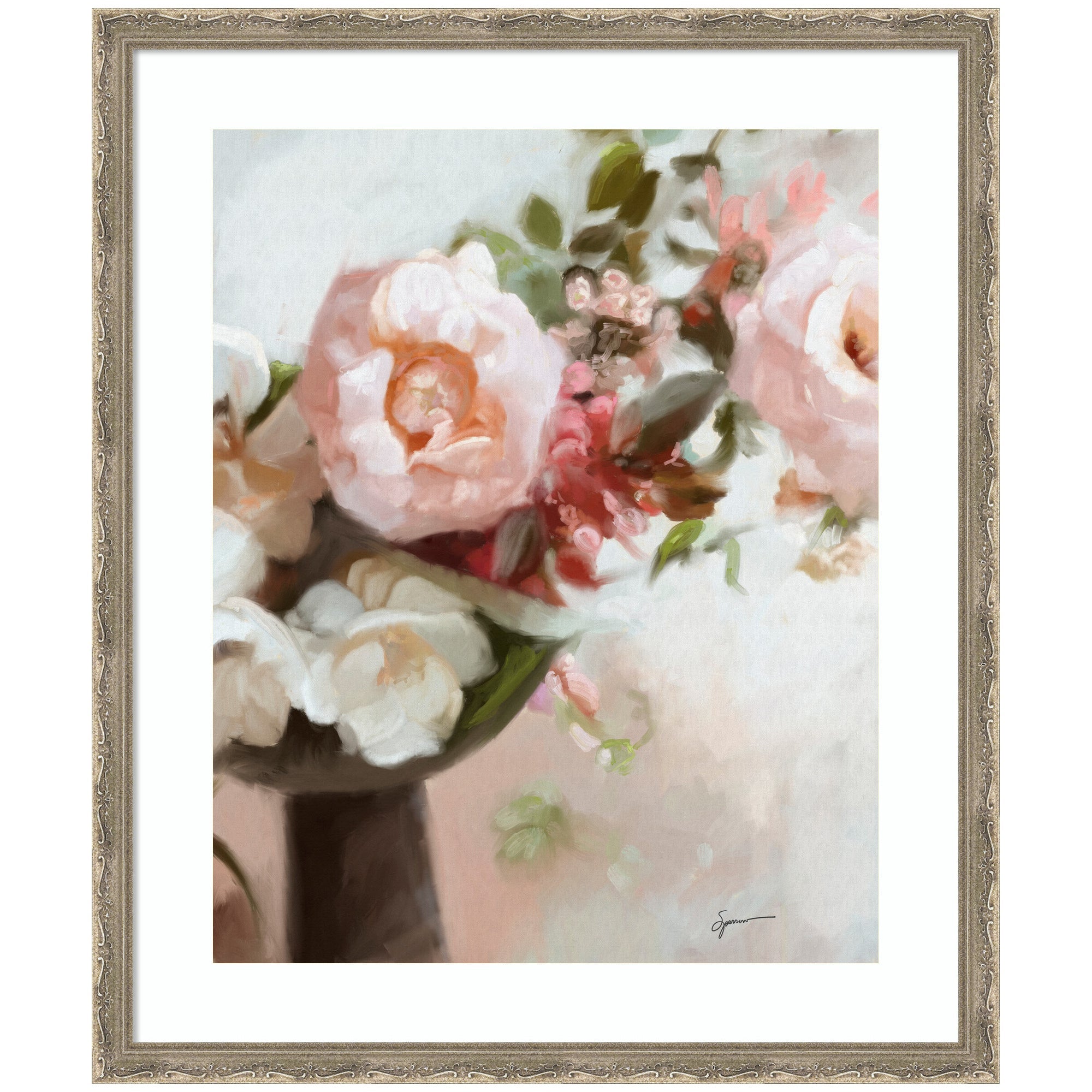 Everythings Peachy framed wall art print by Mary Sparrow, showing a vibrant artistic image with warm color tones.