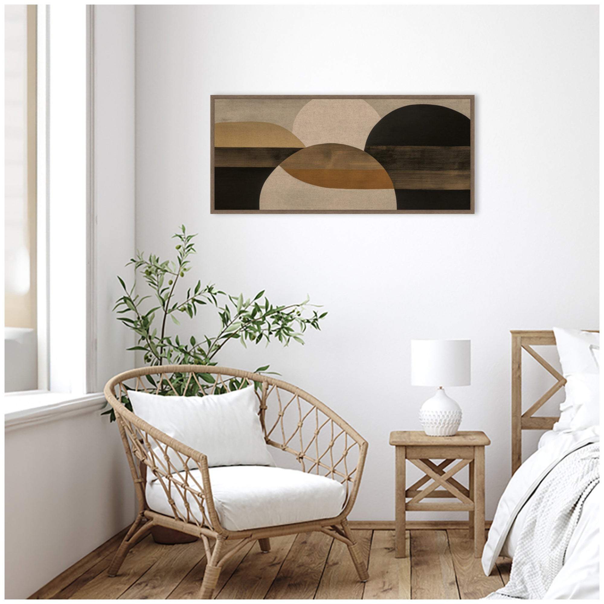 Neutral Rich Tonal Abstract II by The Creative Bunch Studio Framed Canvas Wall Art Print