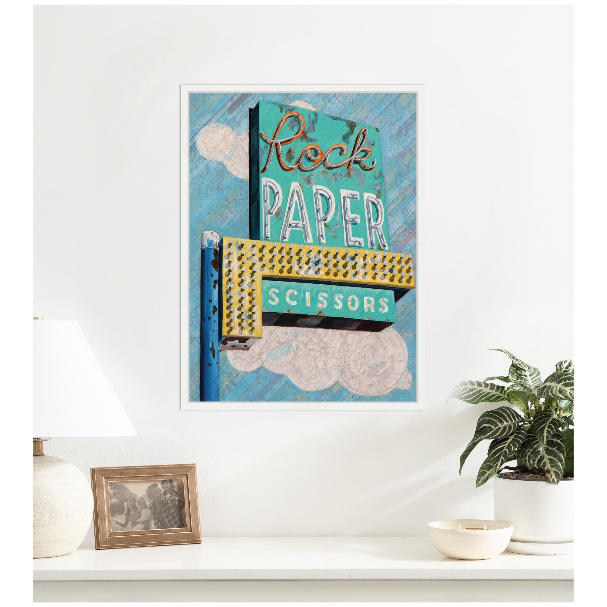 Rock Paper Scissors by Krista V.
Allenstein Framed Canvas Wall Art Print