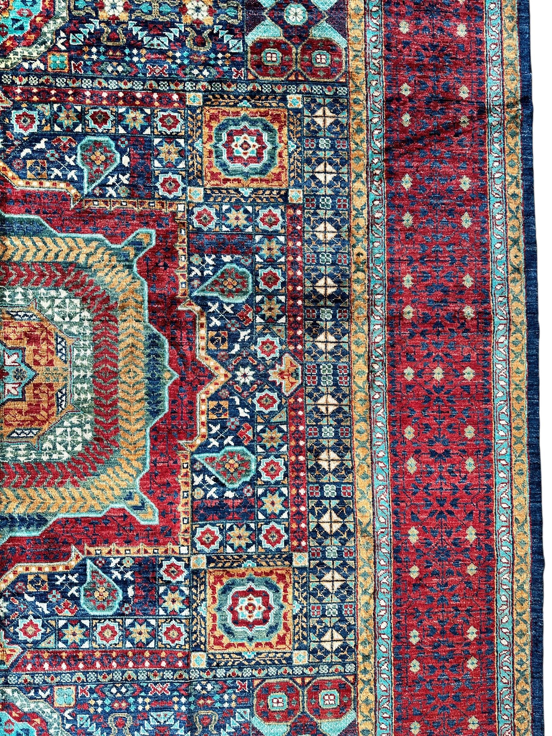 Hand-Knotted Mamluk Wool Rug – 8'4" x 9'9" – Intricate Geometric by Rugistan - product image 8 for Resin Society