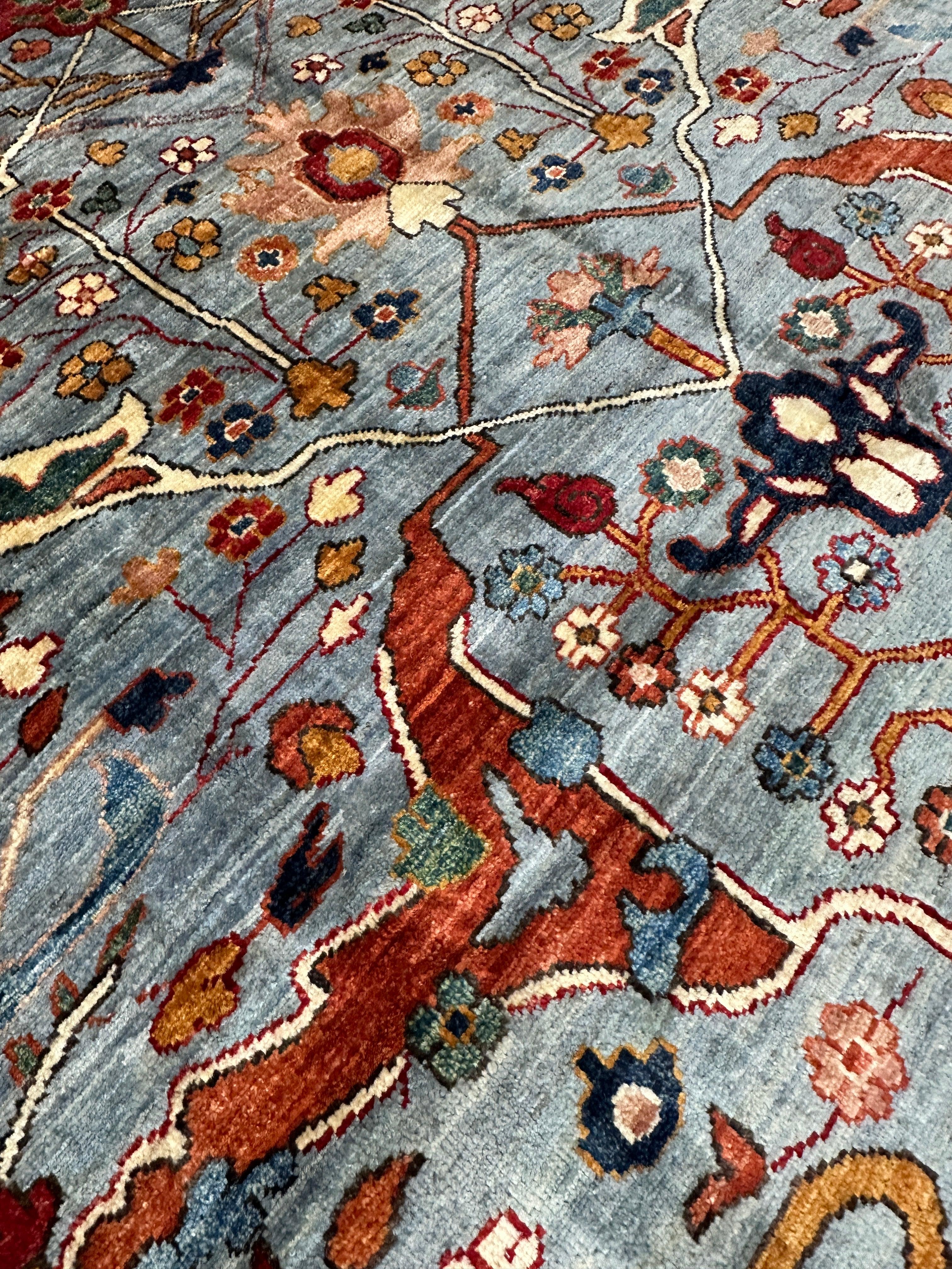 Hand-Knotted Trasitional Serapi Ghazni Wool Rug – 9’1” x 12’ – by Rugistan - product image 6 for Resin Society