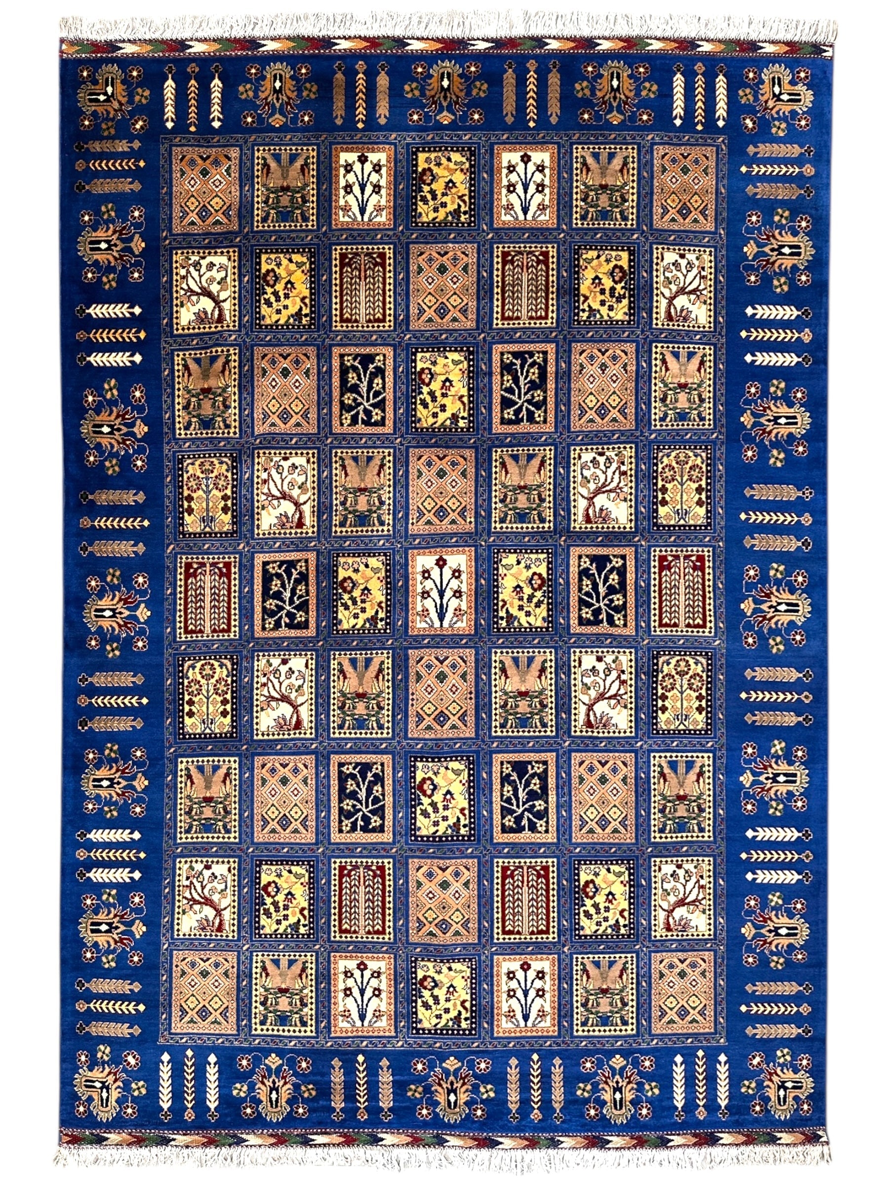 6'9″ x 10' Hand-Knotted Afghani Bakhtiari Wool Rug – Persian Garden by Rugistan - main product image for Resin Society