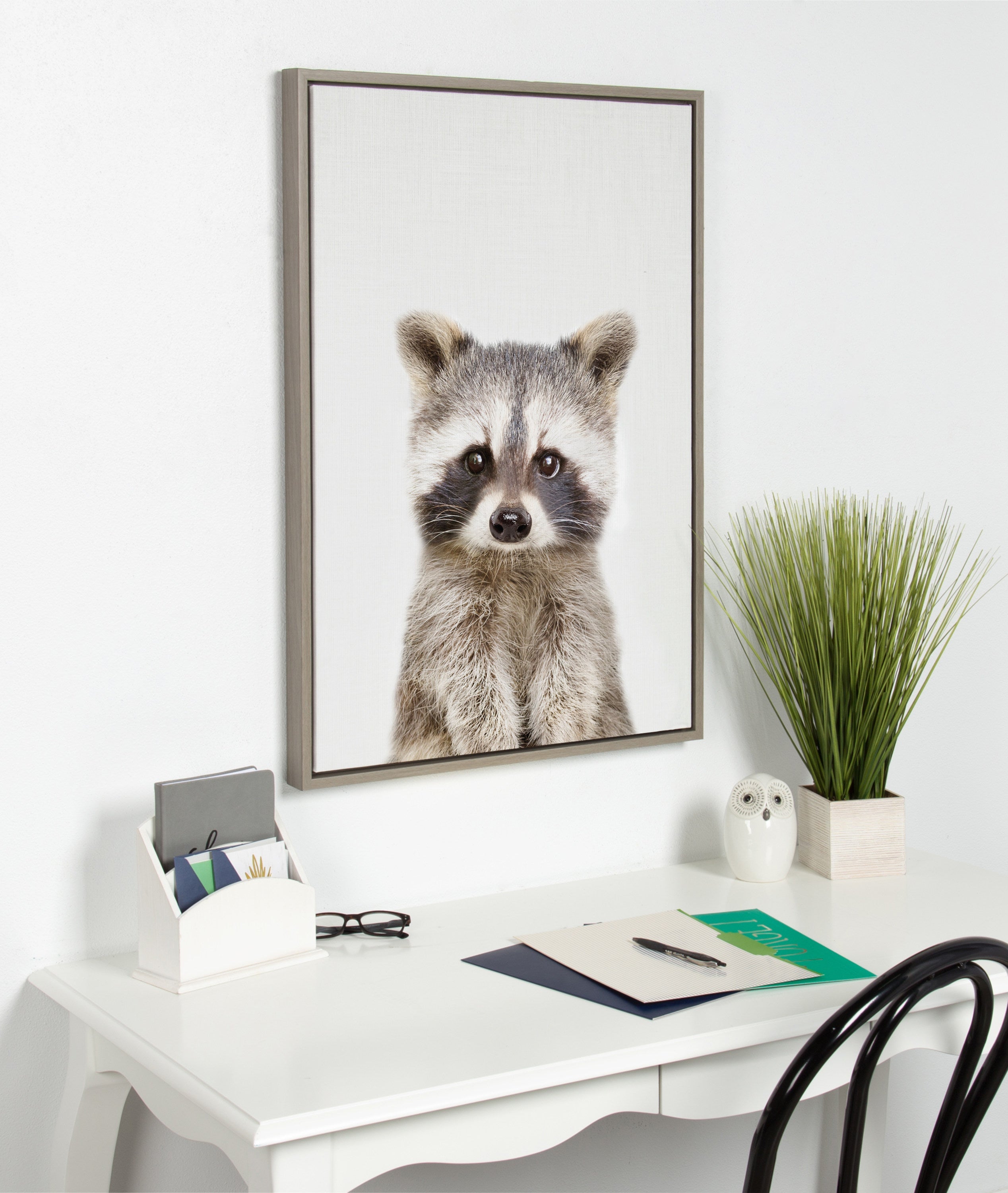 Sylvie Raccoon Framed Canvas by Amy Peterson Art Studio