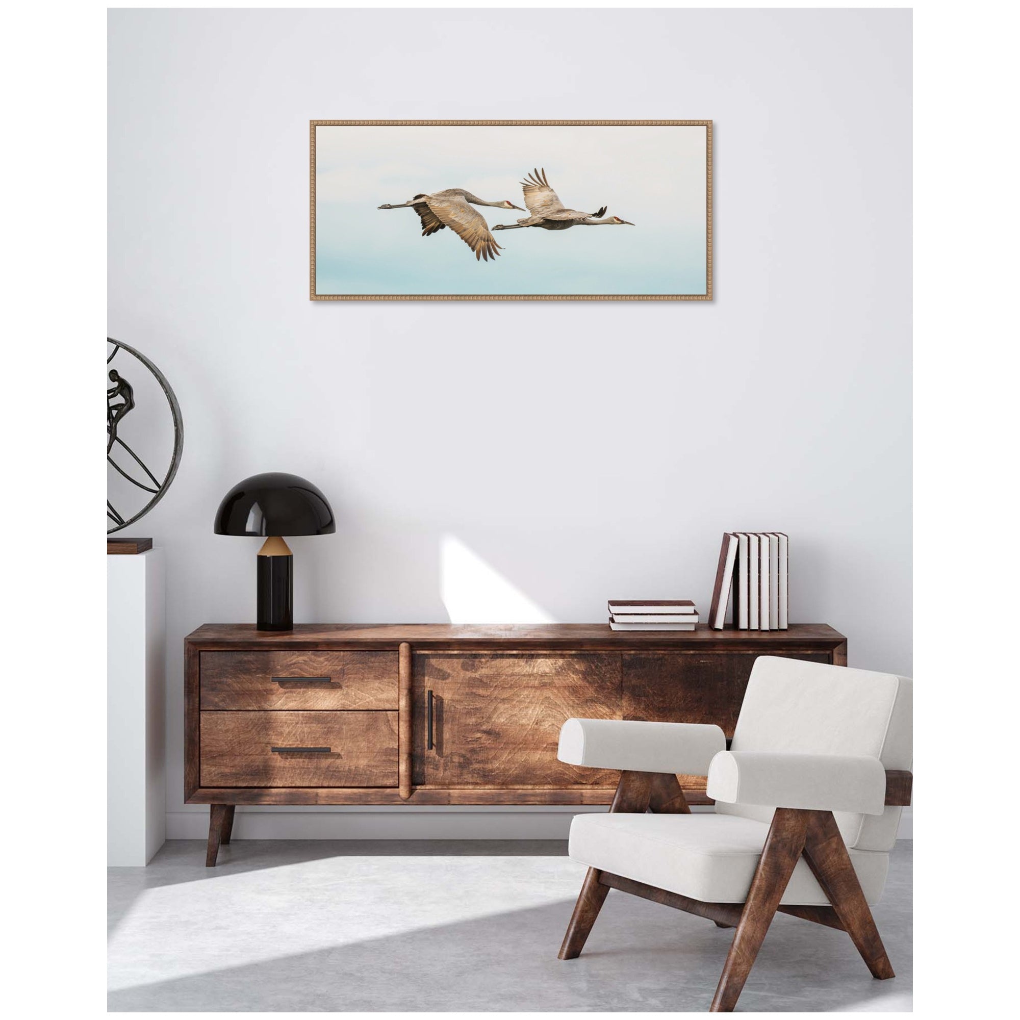 Cranes Flying Panel by Emiko and Mark Franzen F2 Images Framed Canvas Wall Art Print