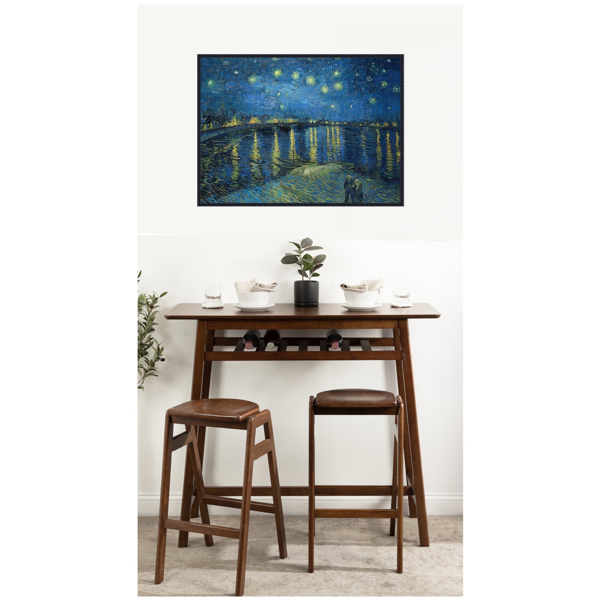 Starry Night Over the Rhone 1888 Vincent van Gogh by Nostalgia Prints Framed Canvas Wall Art Print