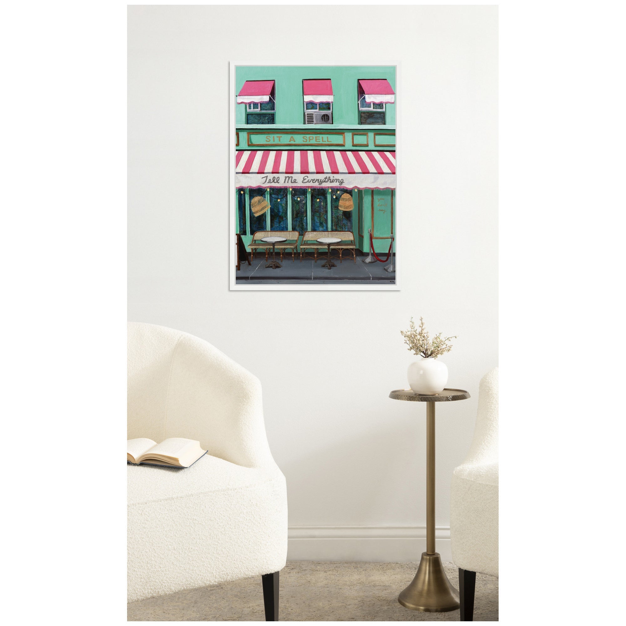 Sit A Spell by Krista V.
Allenstein Framed Canvas Wall Art Print