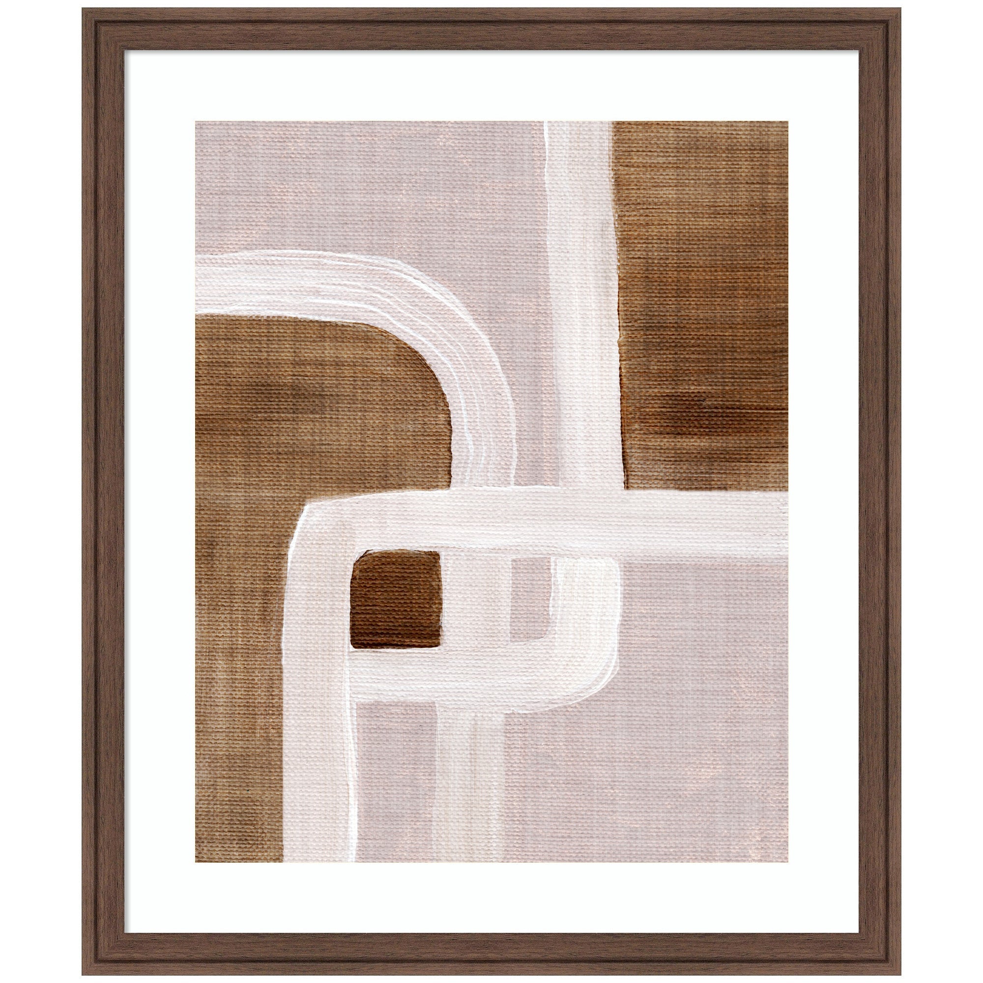 Framed abstract geometric art featuring intersecting lines and earthy tones by Nikita Jariwala