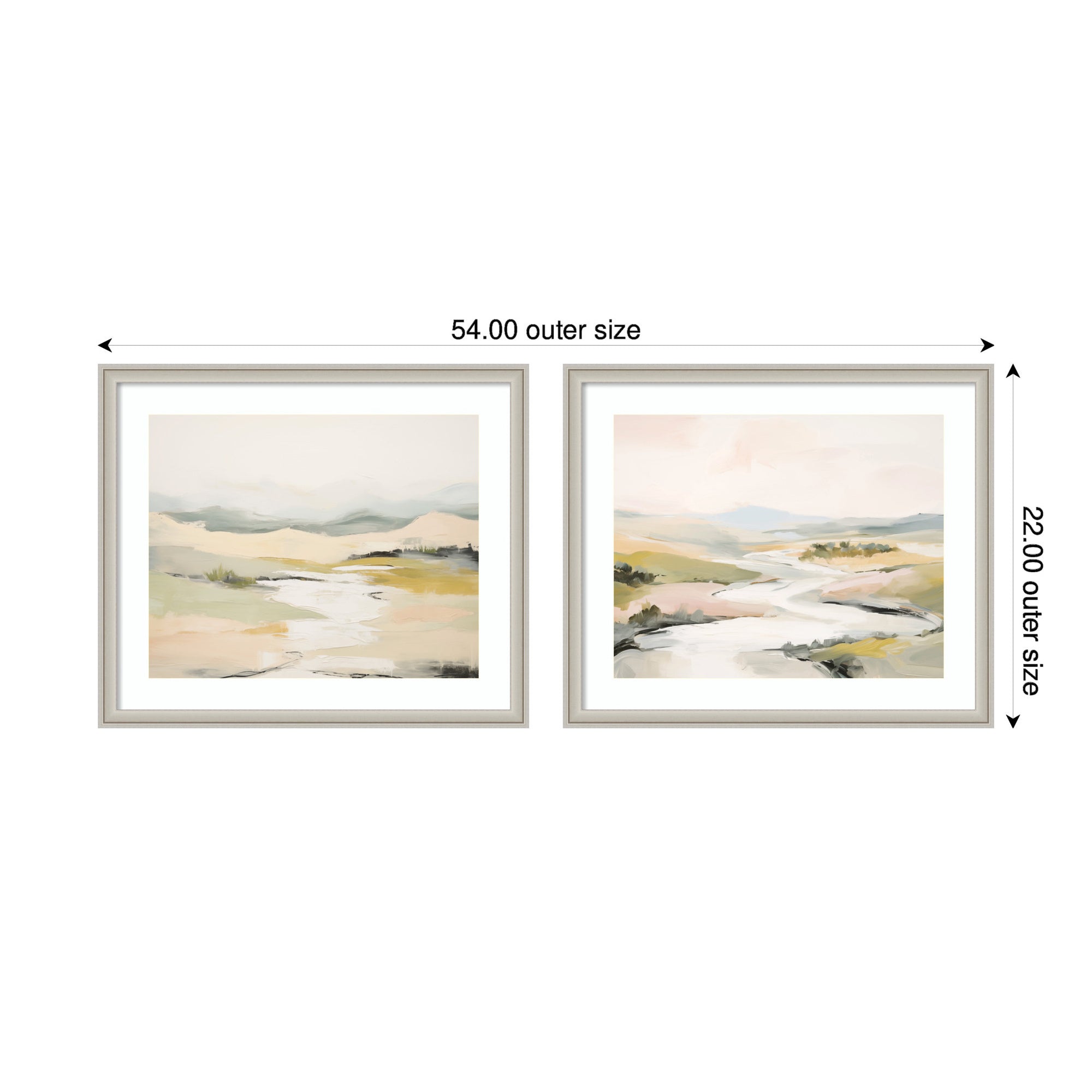 Tranquil Landscape No.
1 & No.
2 2 Piece Framed Wall Art Print Set by Amy Lighthall
