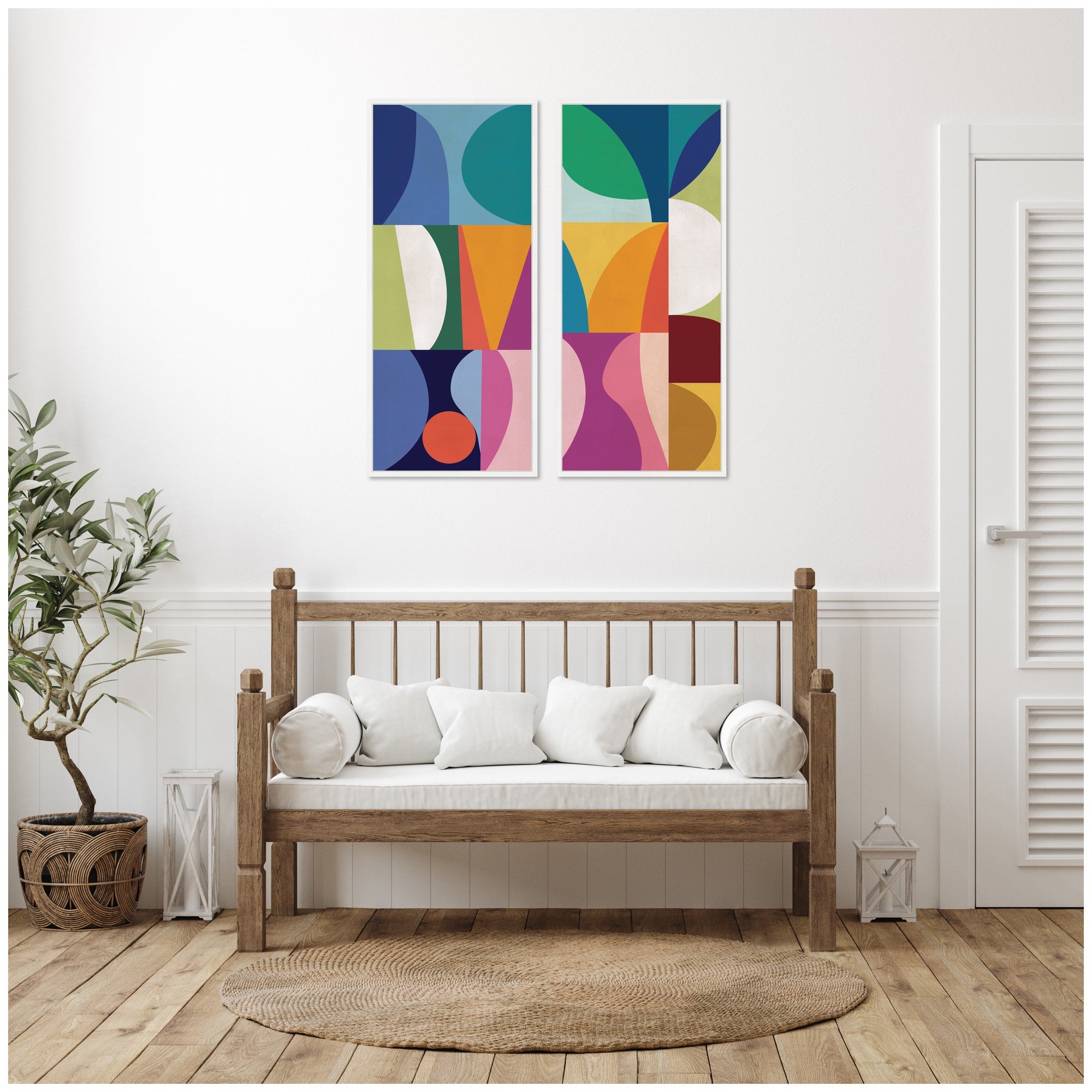 Abstract Panels 2 Piece Framed Canvas Wall Art Set by Rachel Lee