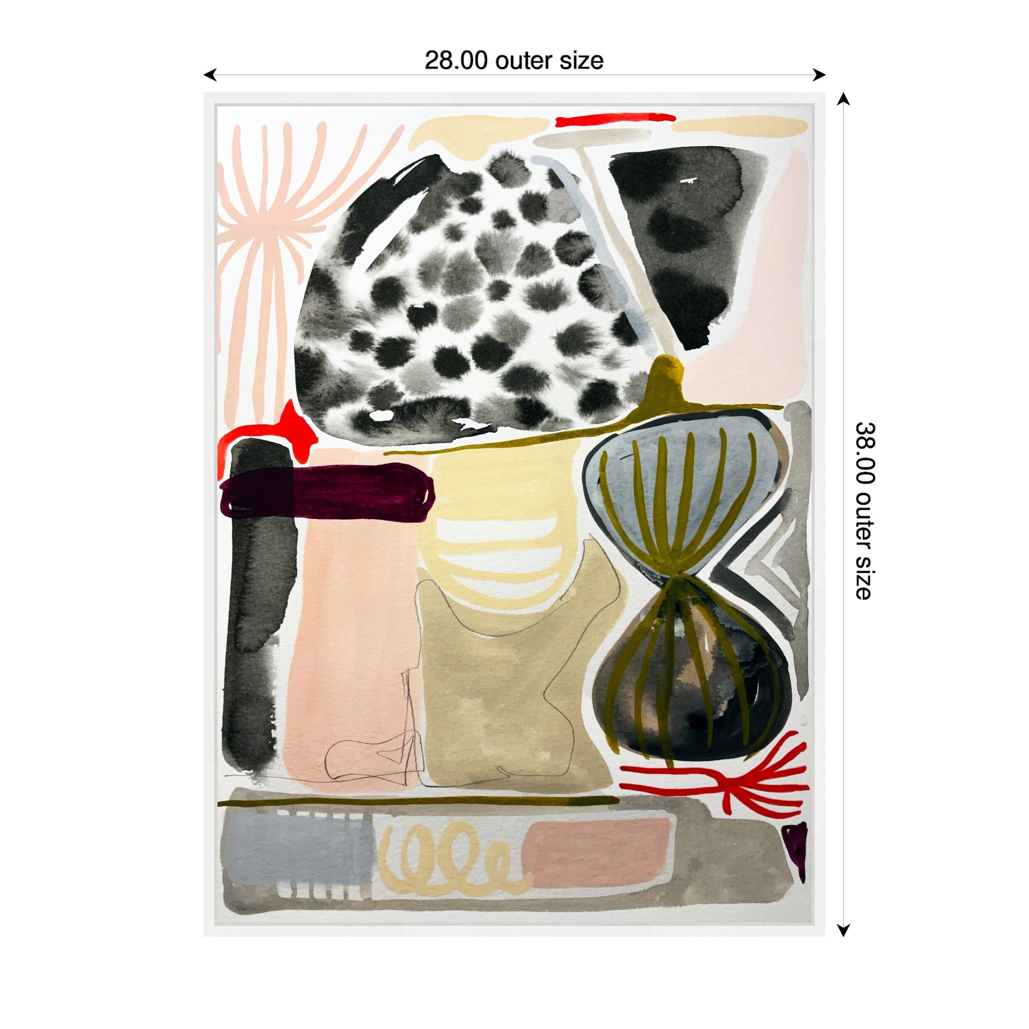 Sylvie Abstract 01 Framed Canvas by Emma Daisy
