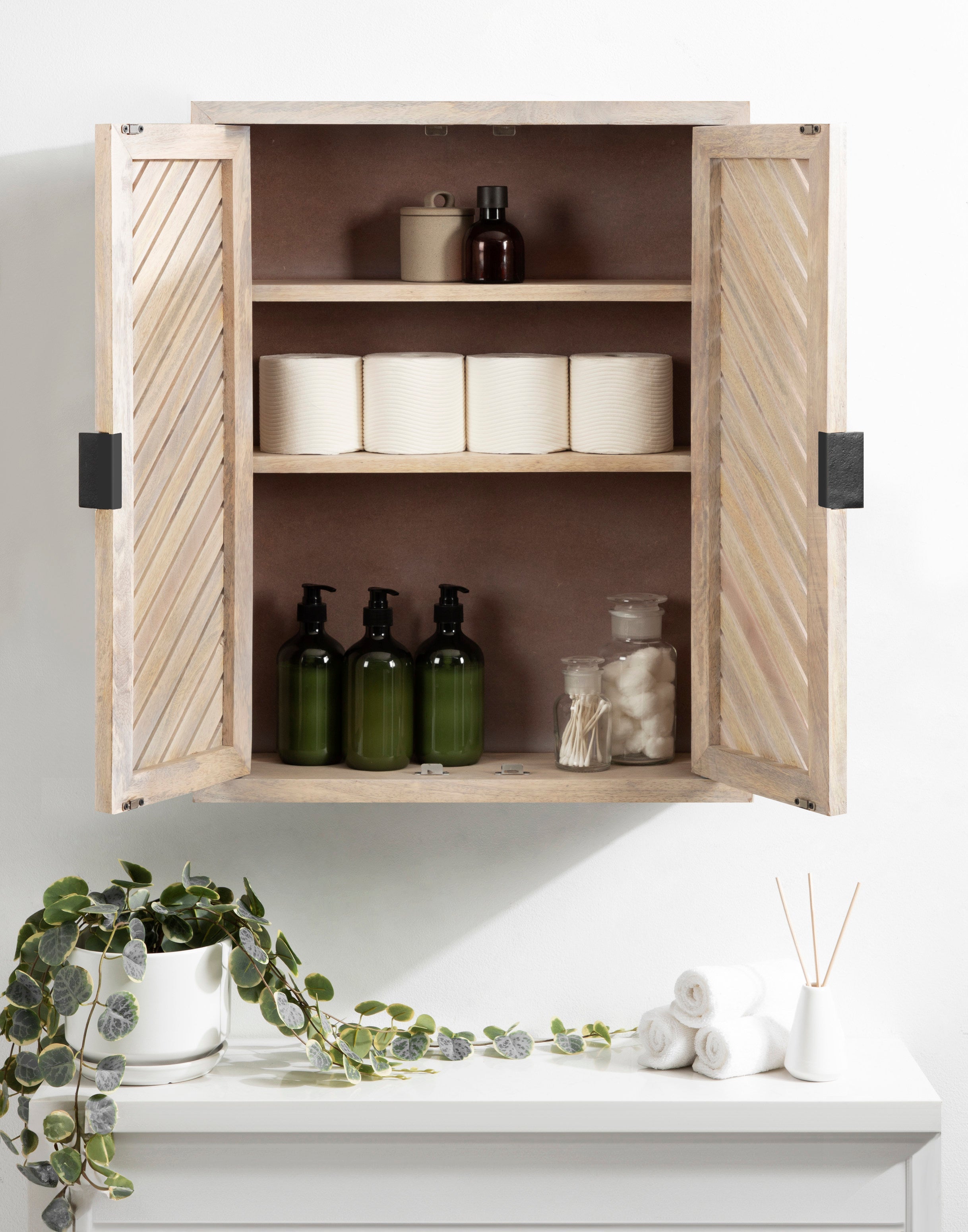 Mezzeta Tall Wood Bath Cabinet