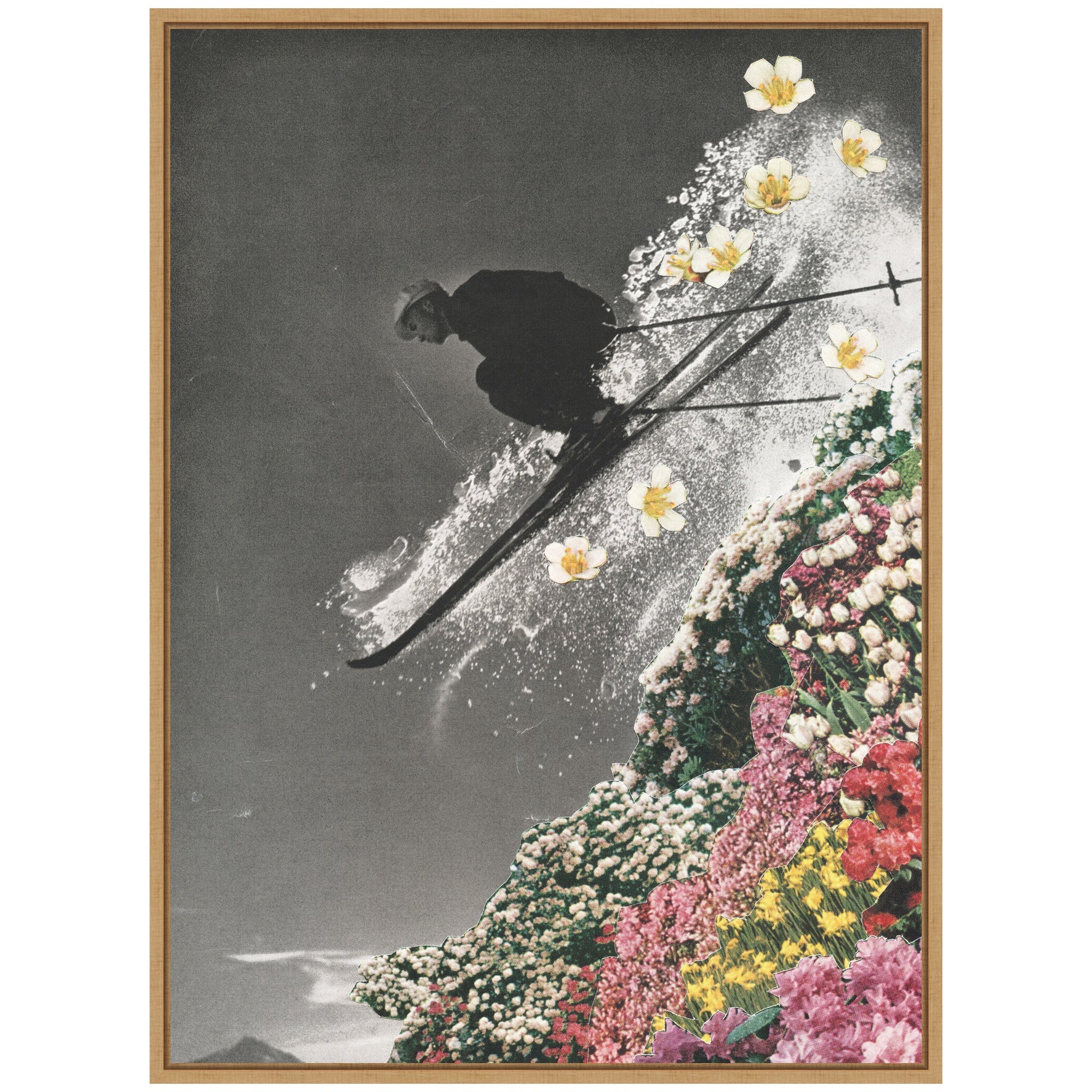 Sylvie Spring Skiing Framed Canvas by Sarah Eisenlohr