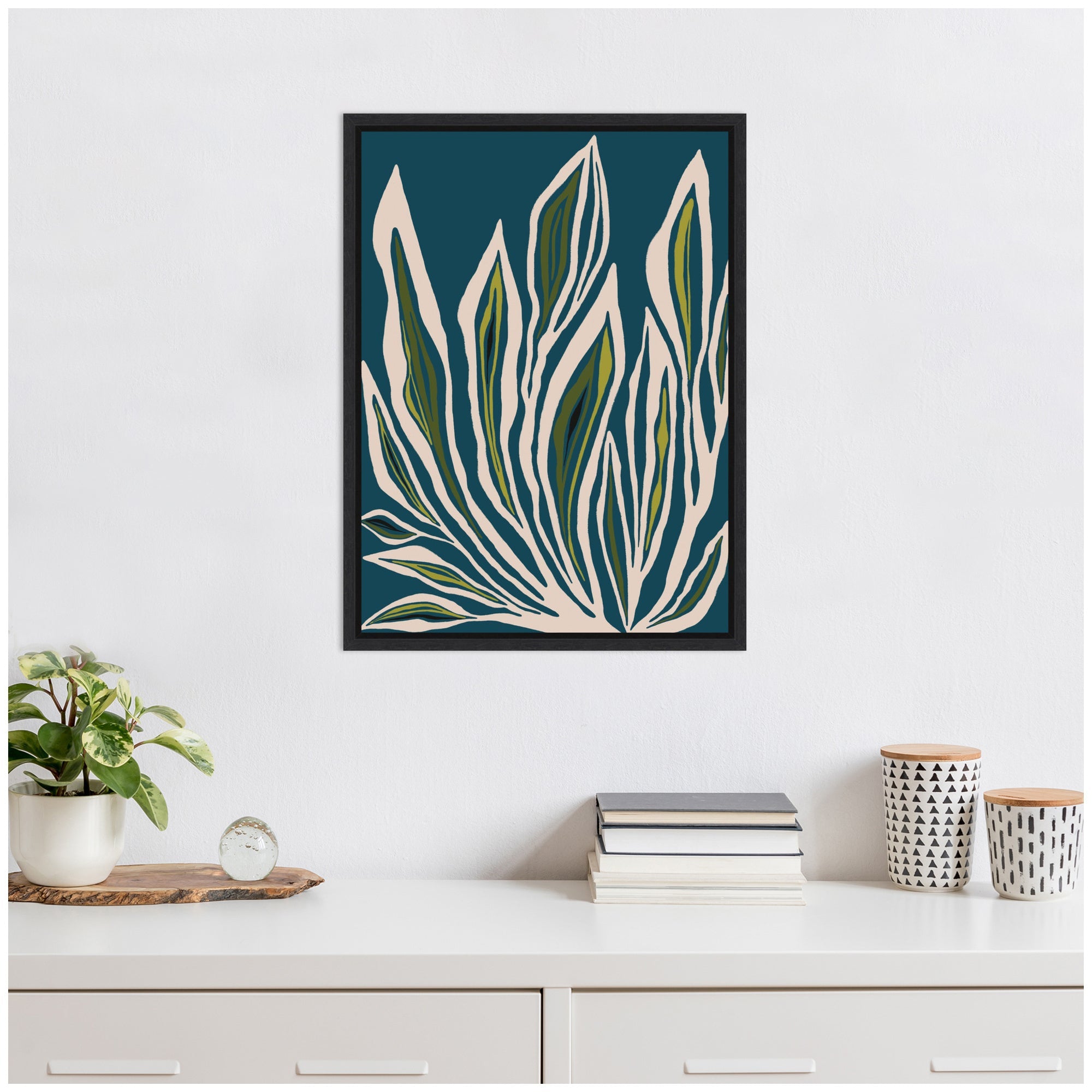 Sylvie Blue Flora 2 Framed Canvas by Alicia Bock