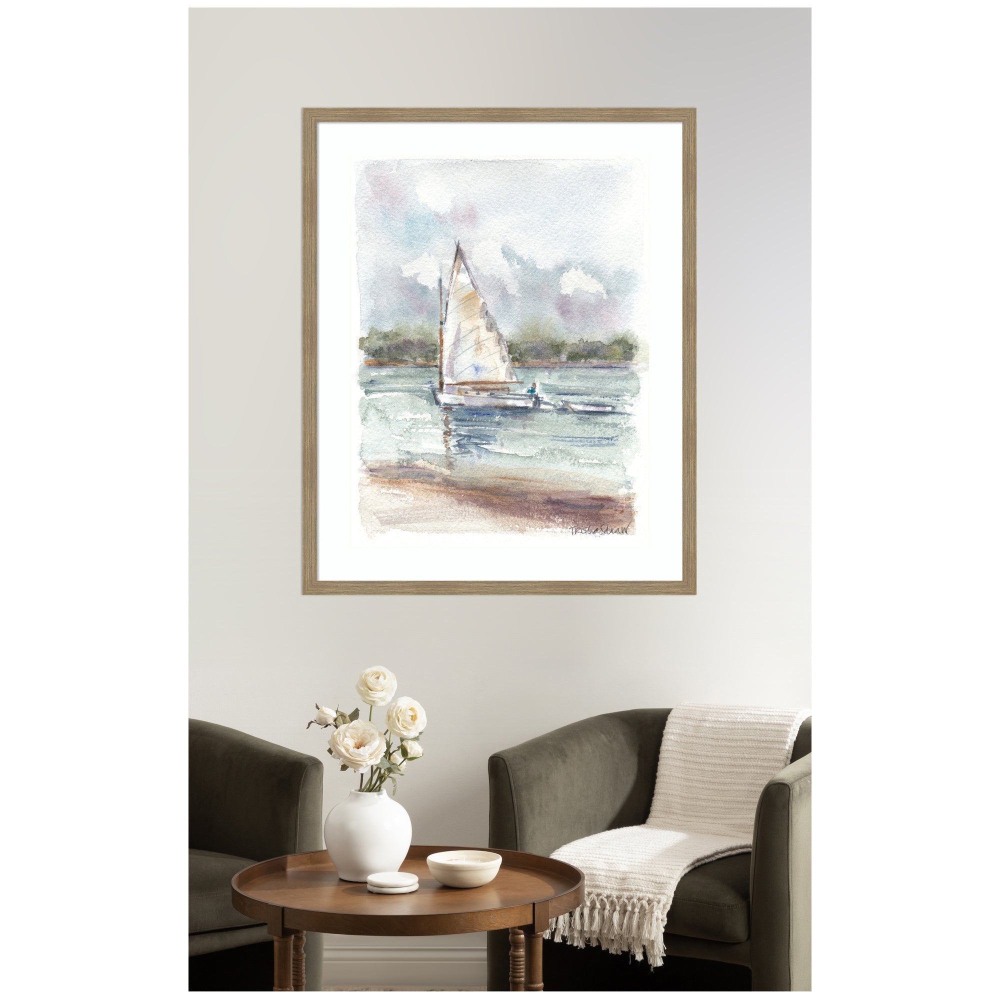 Framed Art 1 Maryanne Welch Chatham Fog Sailboat by Patricia Shaw