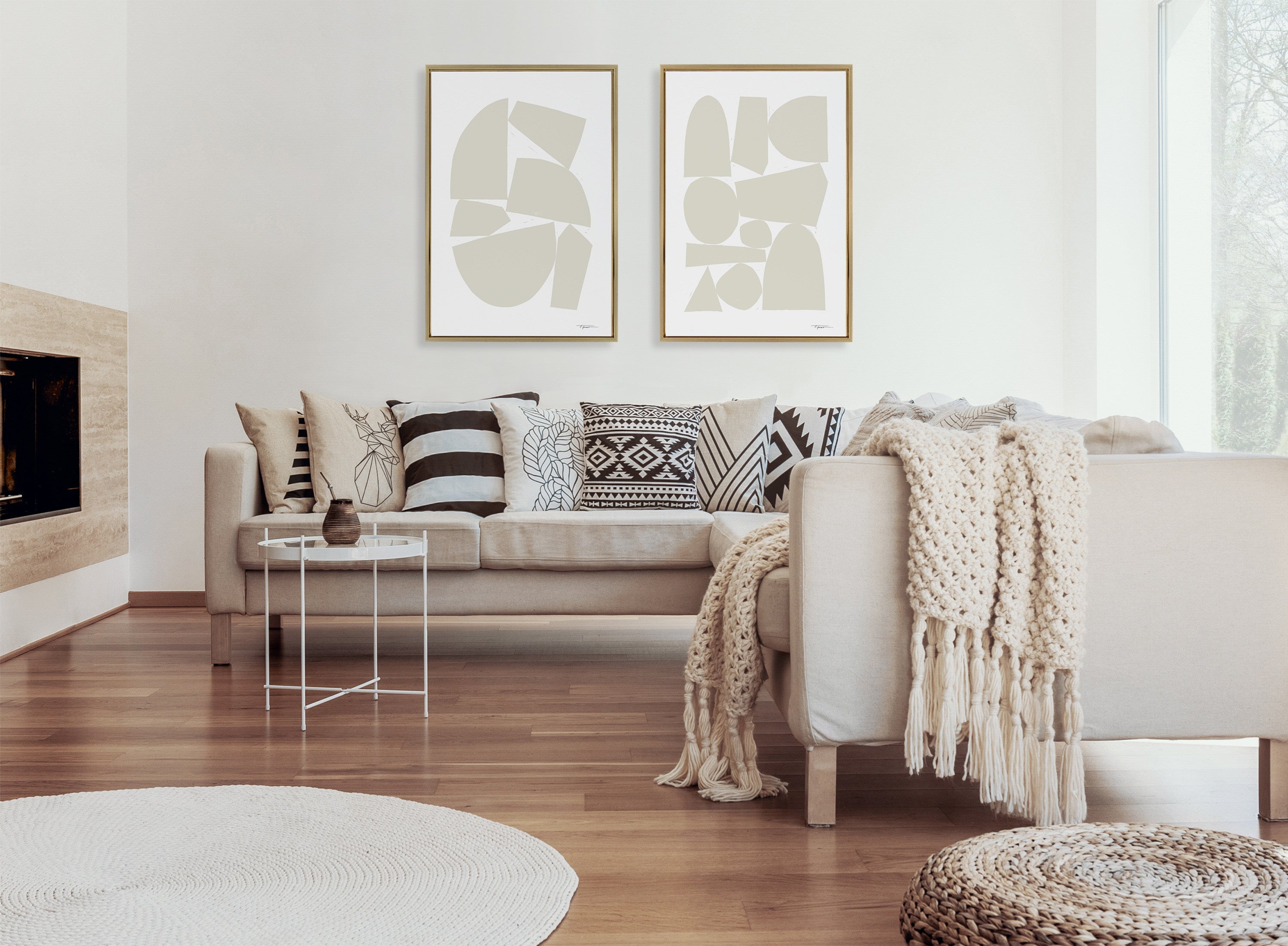 Sylvie Constructed I Neutral Framed Canvas by kateandlaurel - product image 20 for Resin Society