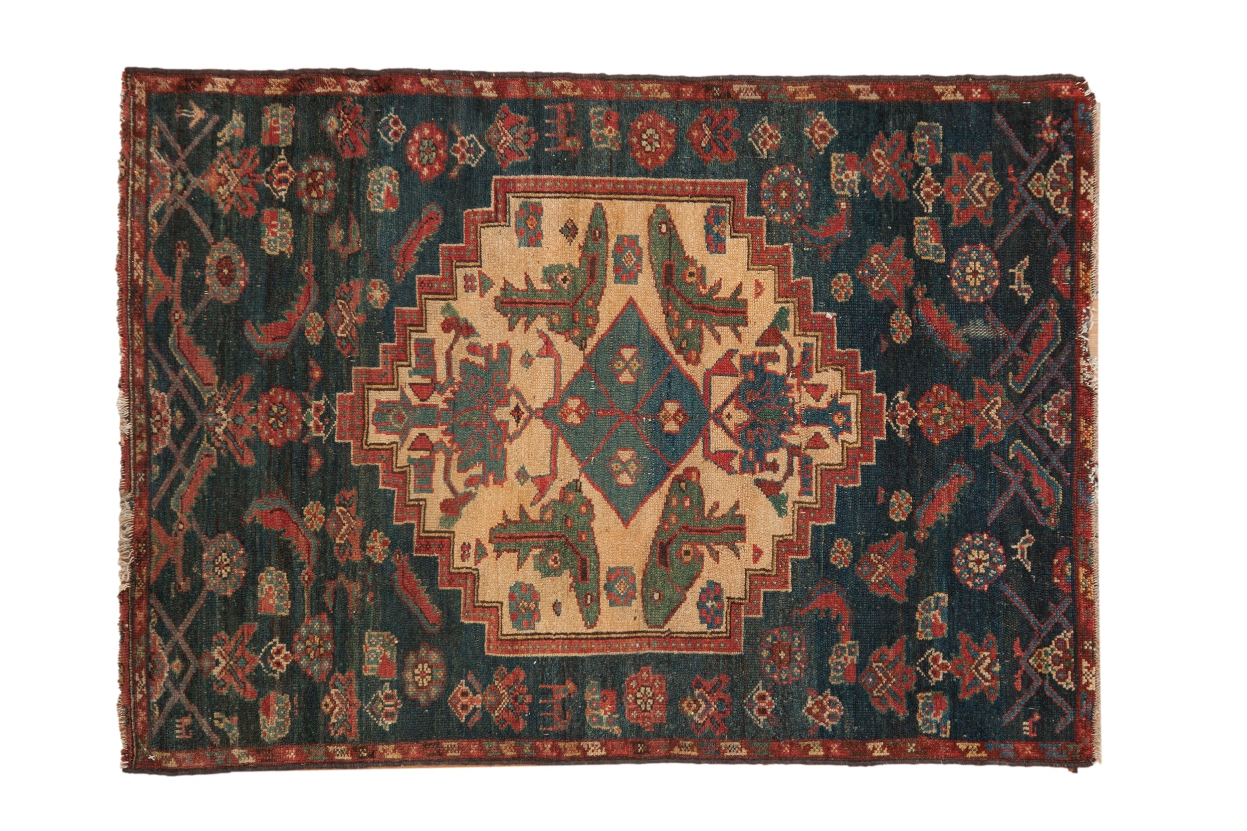 3.5x4.5 Vintage Fine Fragment Borchalou Square Rug by Old New House® - main product image for Resin Society