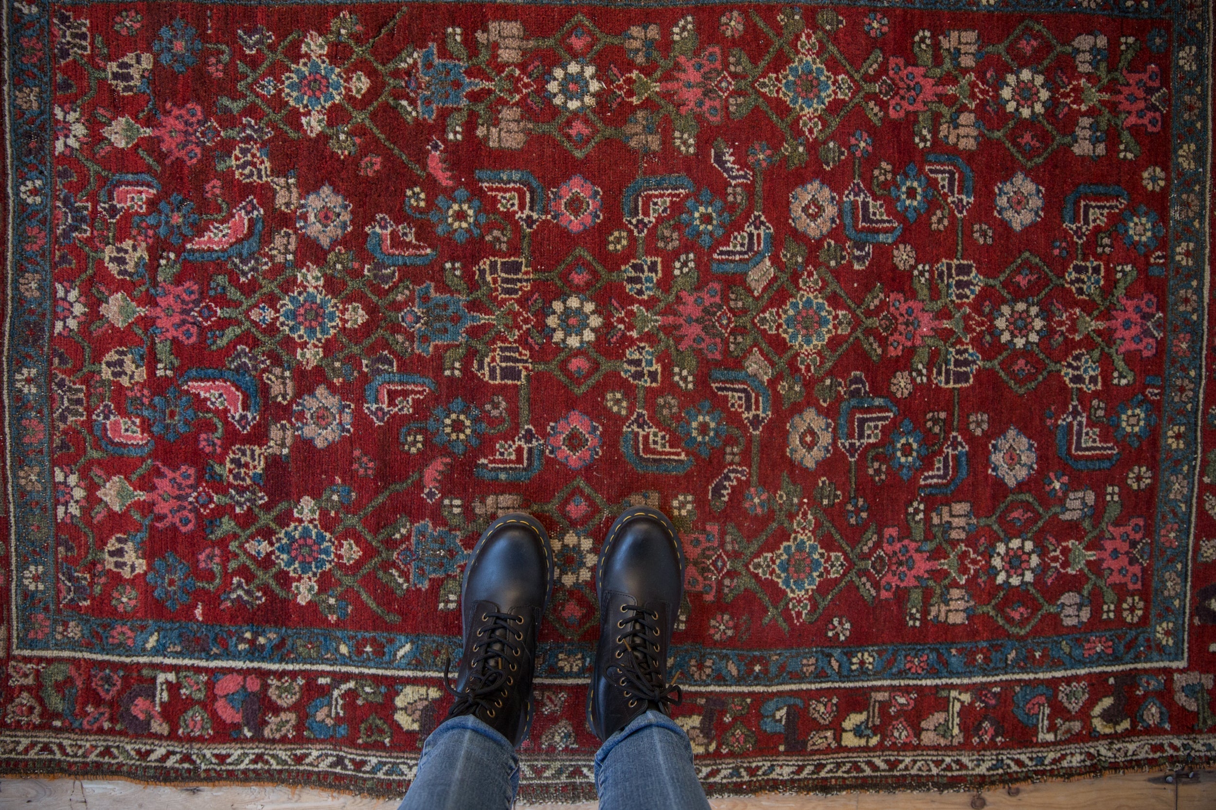 4x5.5 Vintage Kurdish Hamadan Rug