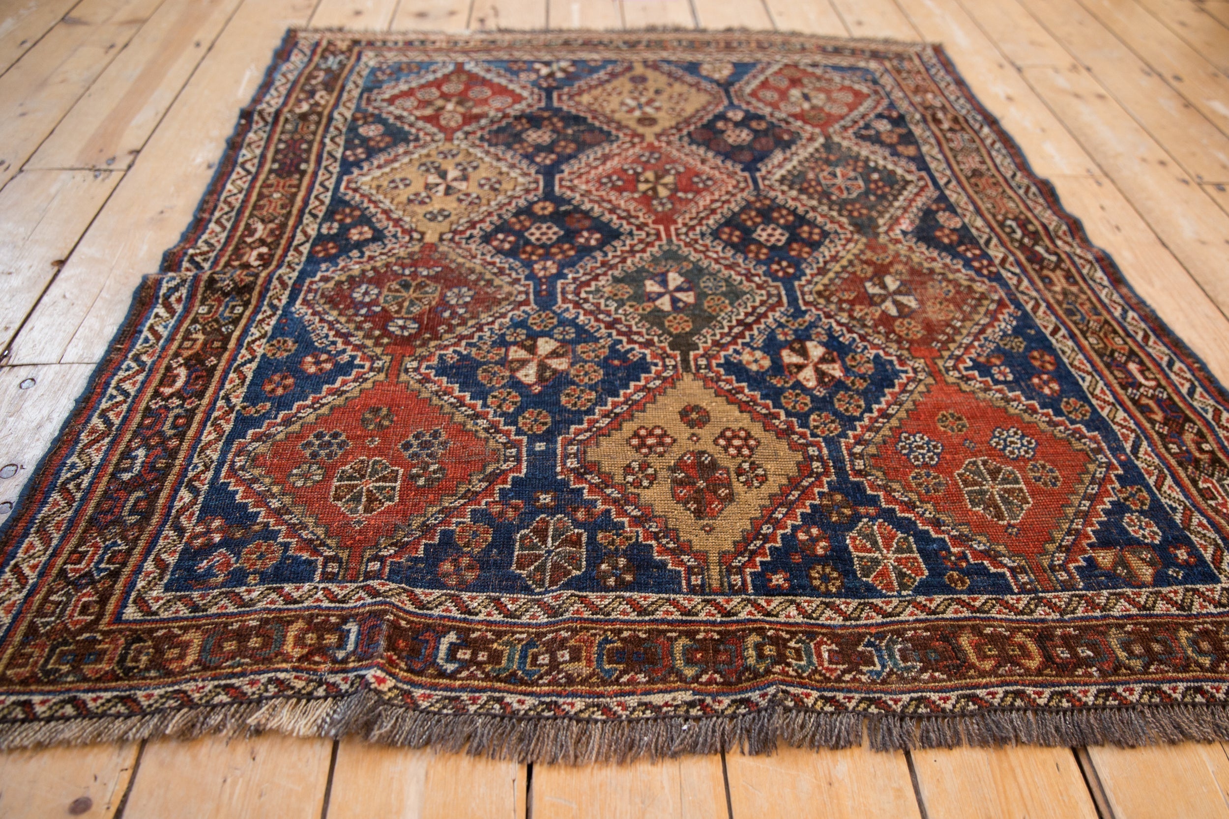 4x4.5 Antique Qashqai Square Rug by Old New House® - product image 7 for Resin Society